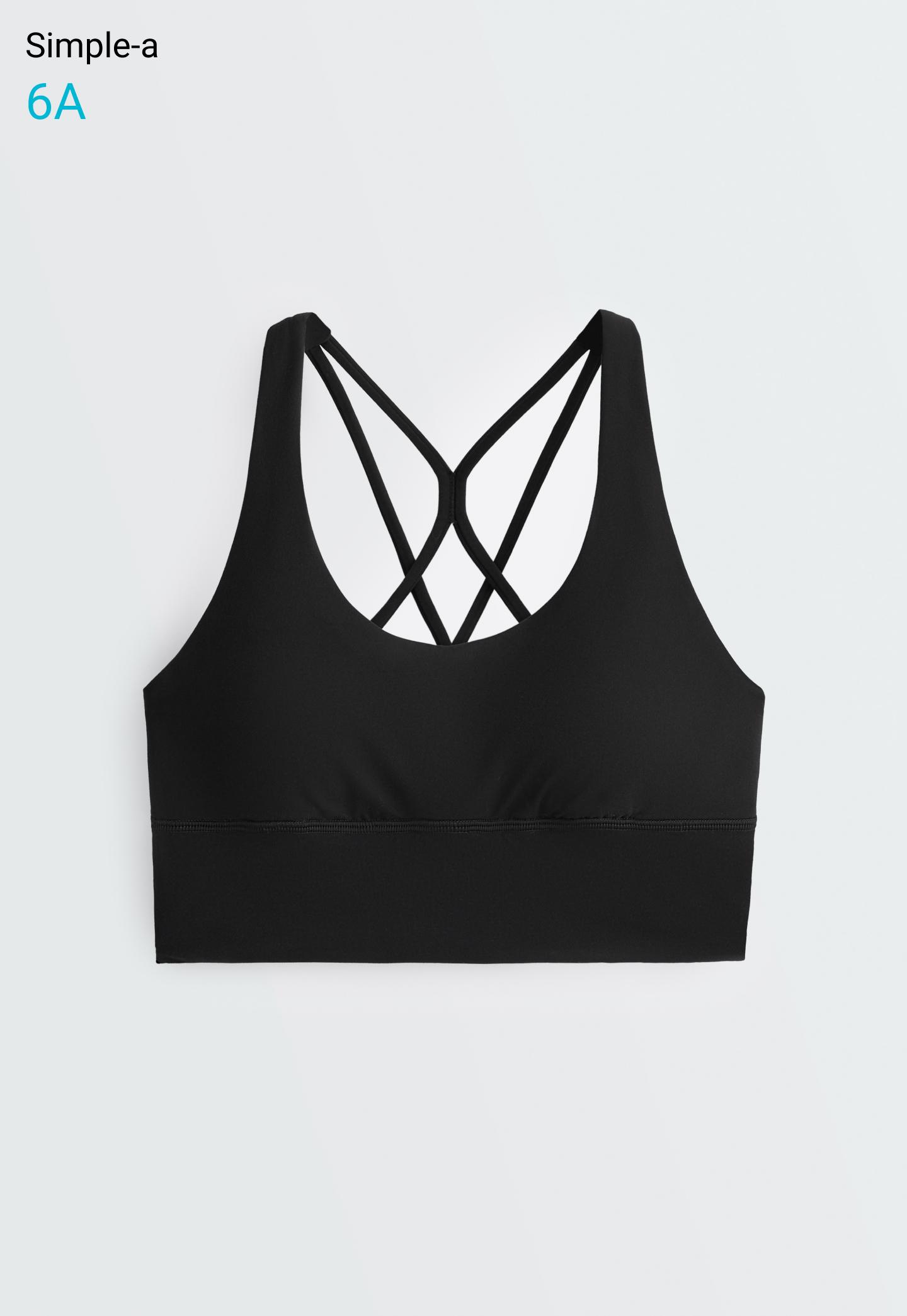 Medium-support Comfortlux sports bra with cups — BLACK