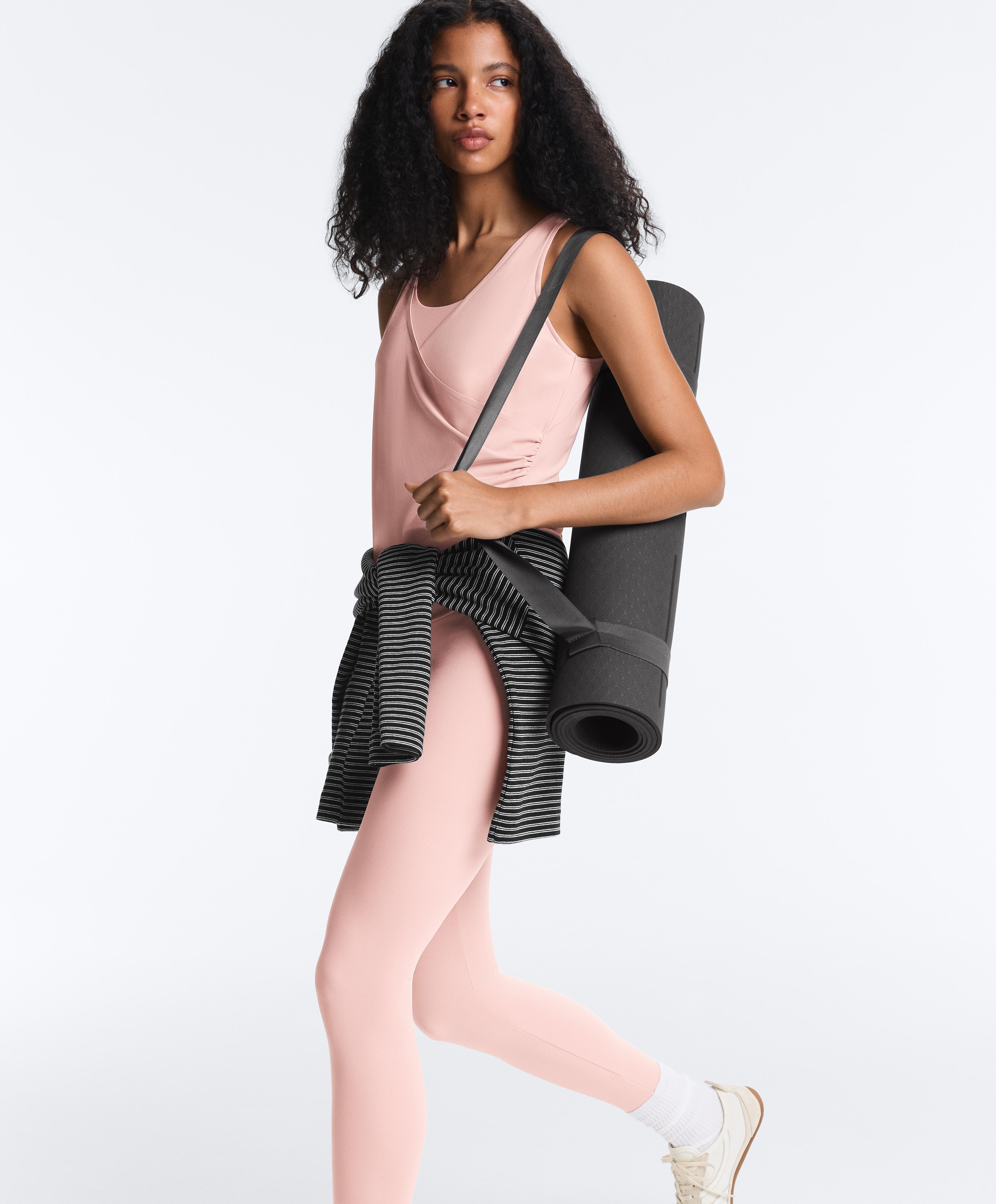 Cross-over sleeveless Comfortlux T-shirt — NUDE PINK
