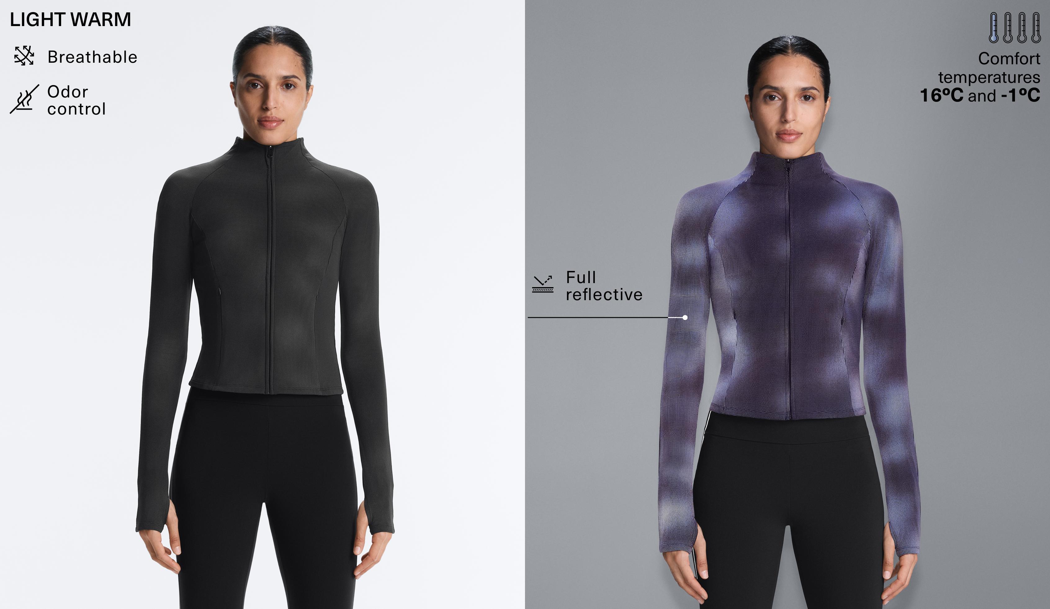 Light warm reflective technical jacket — BLACK