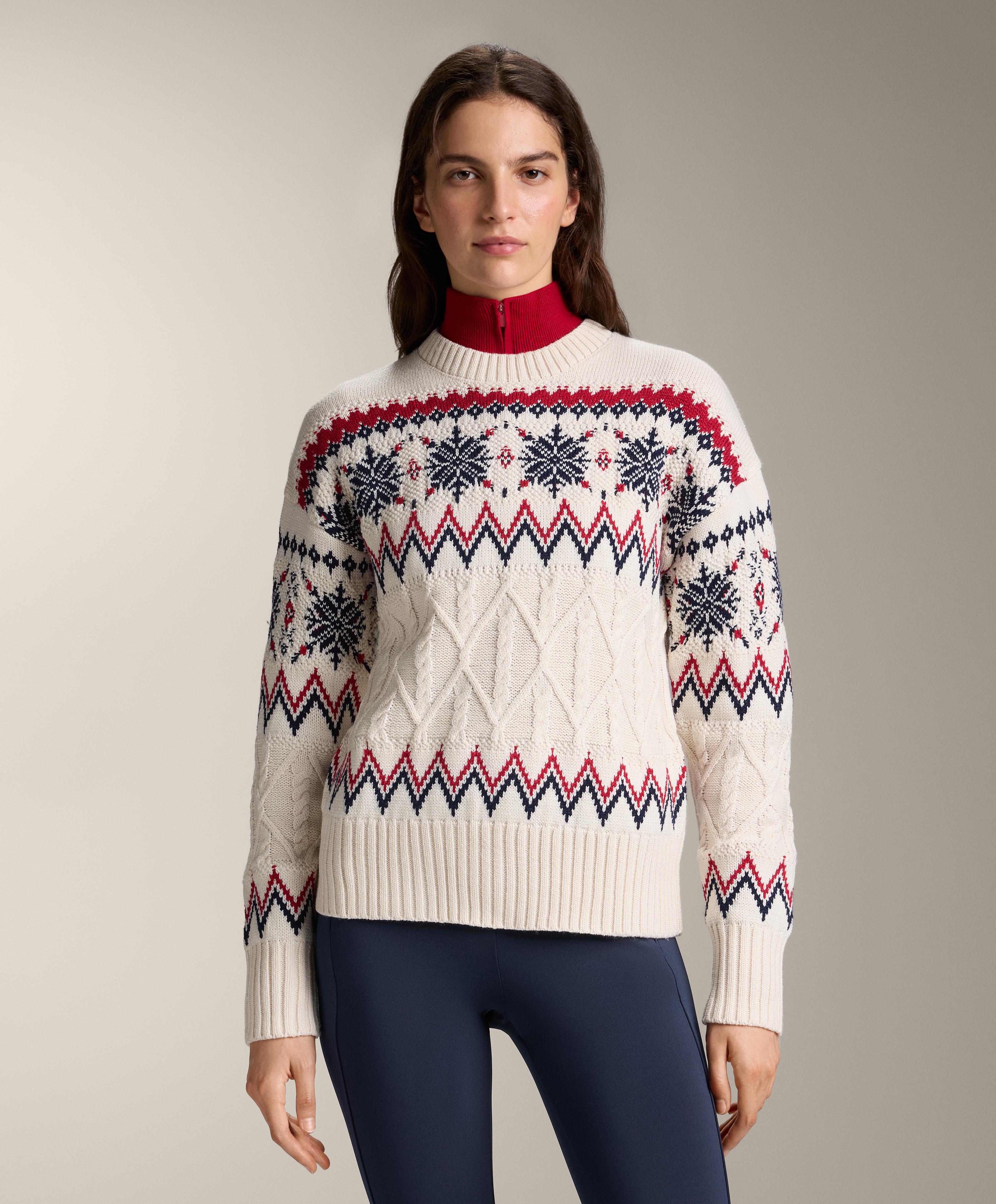 Strickpullover mit Jacquard-Schneeflocken