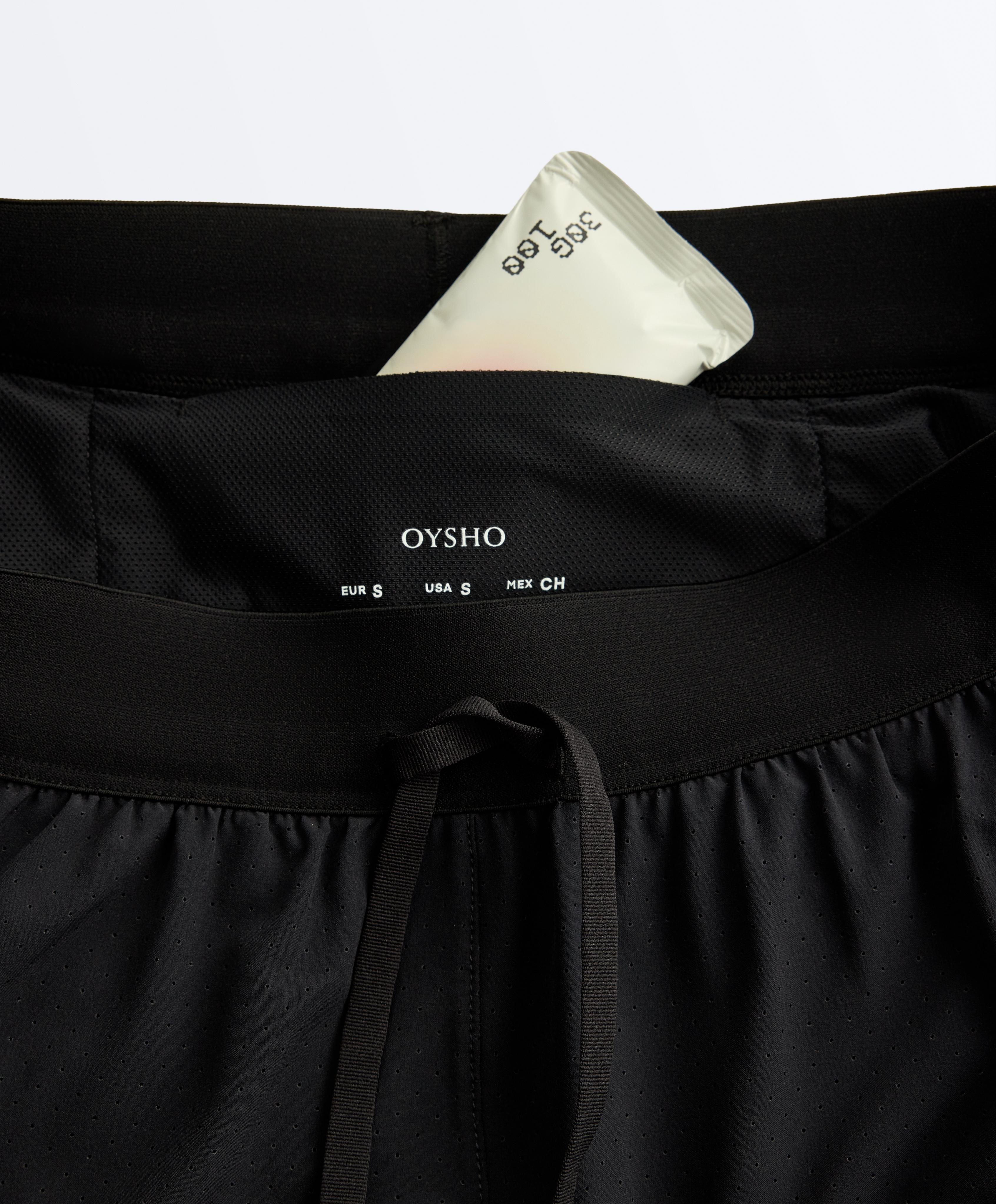 Mid-rise 7cm technical shorts — BLACK