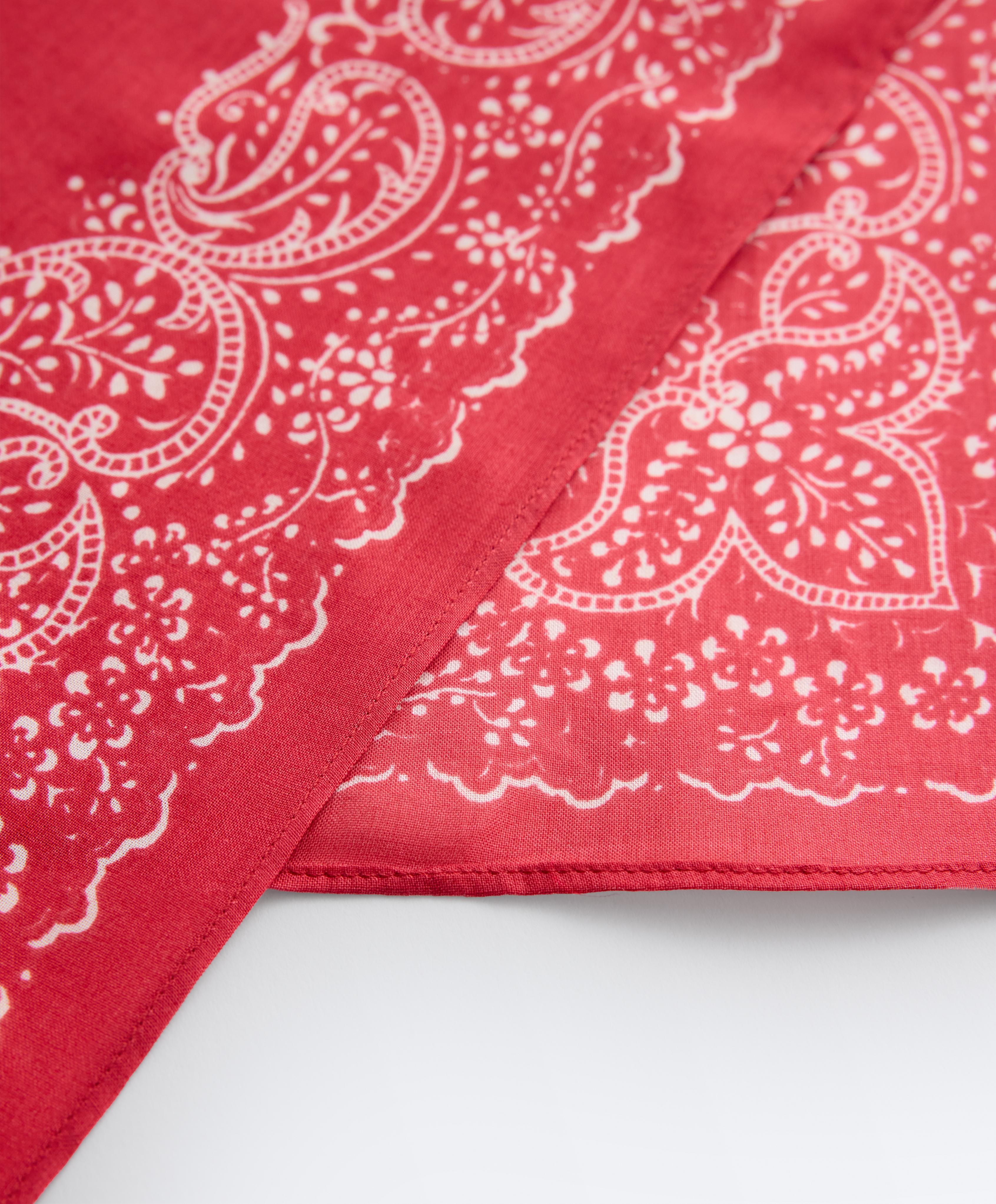 Printed 100% cotton bandana — RED