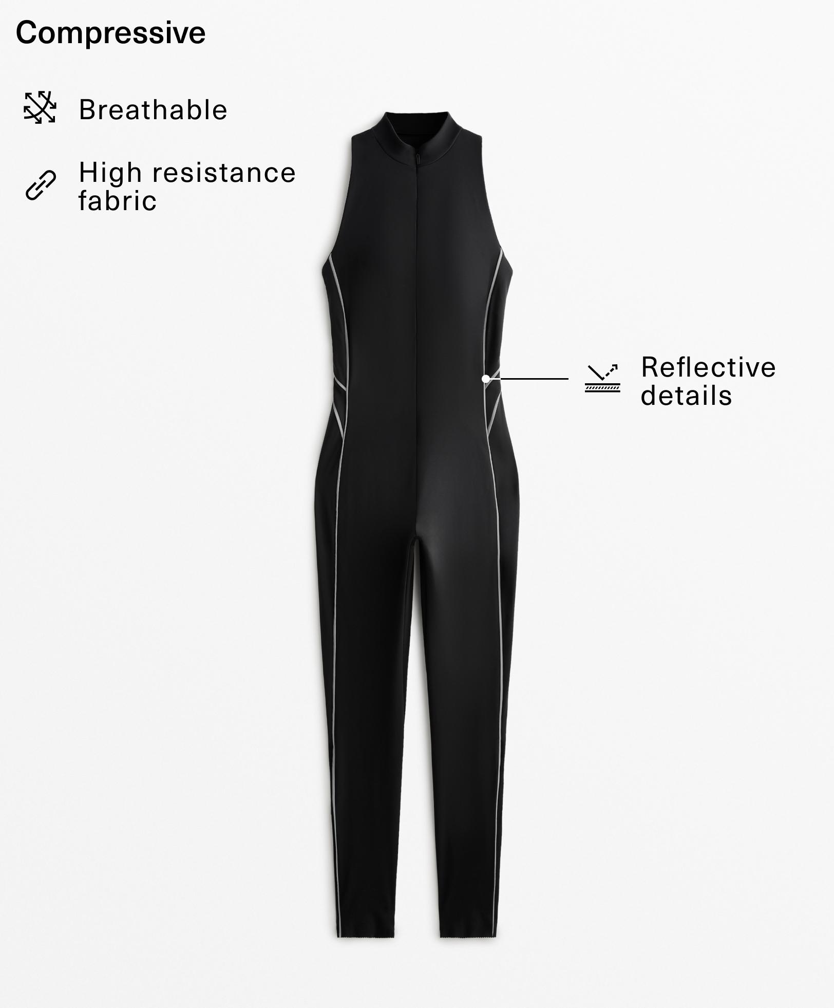 Compressive reflective long jumpsuit - Sale