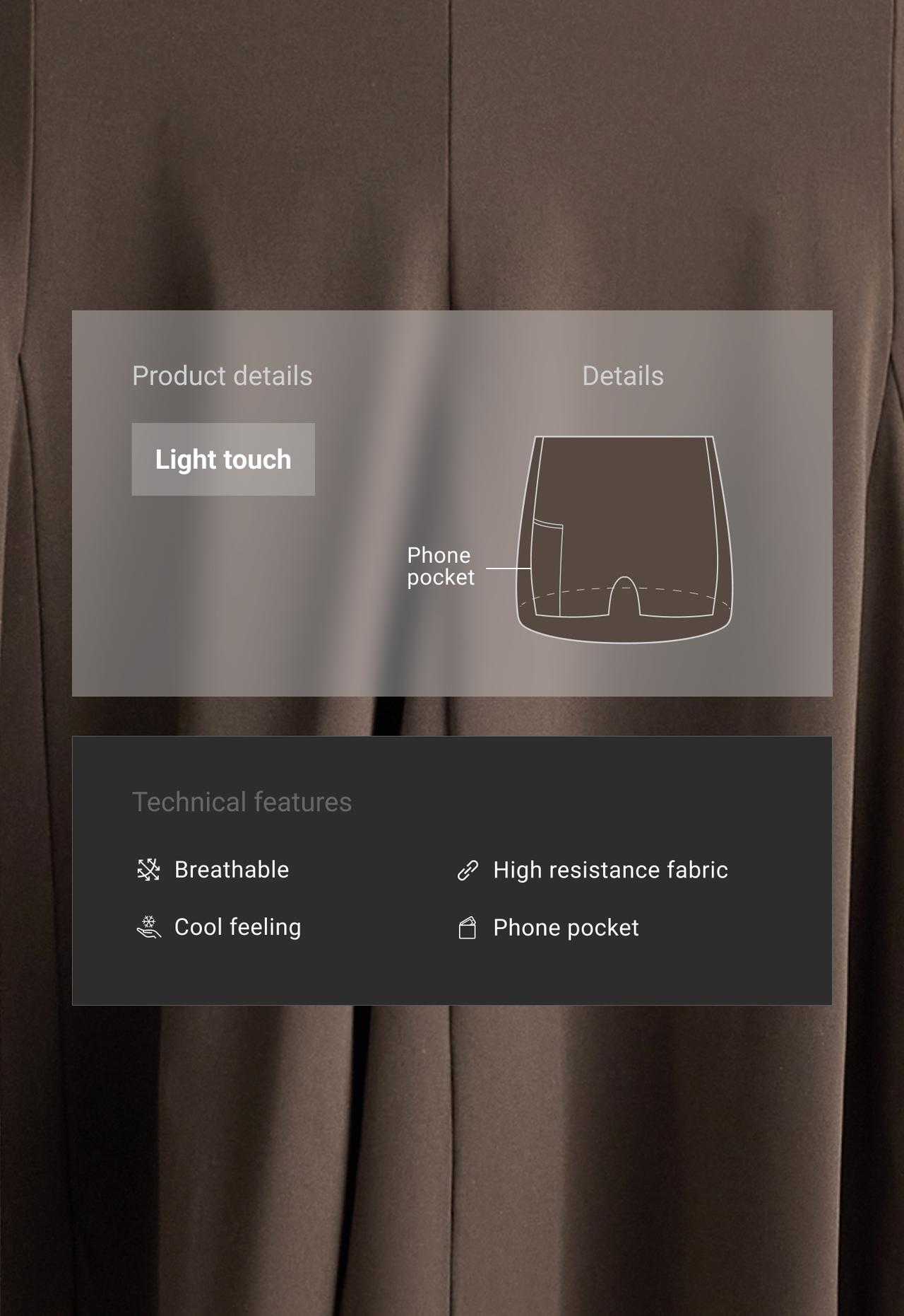 Light Touch godet short skirt — BROWN