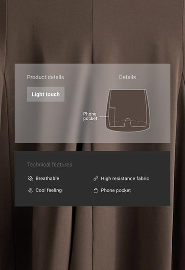 Light Touch godet short skirt — BROWN 2
