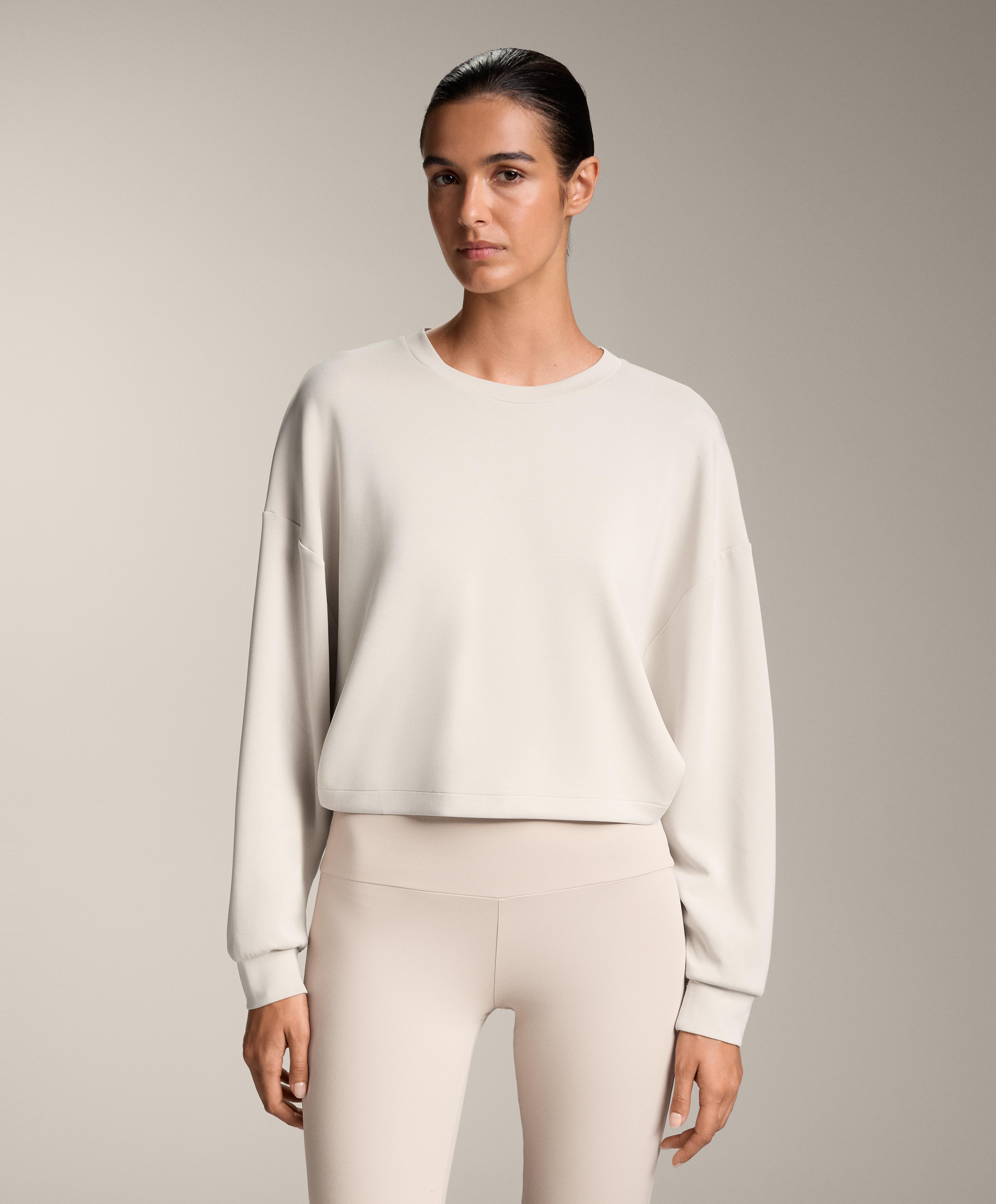 Crop crossed back sweatshirt with soft-touch modal