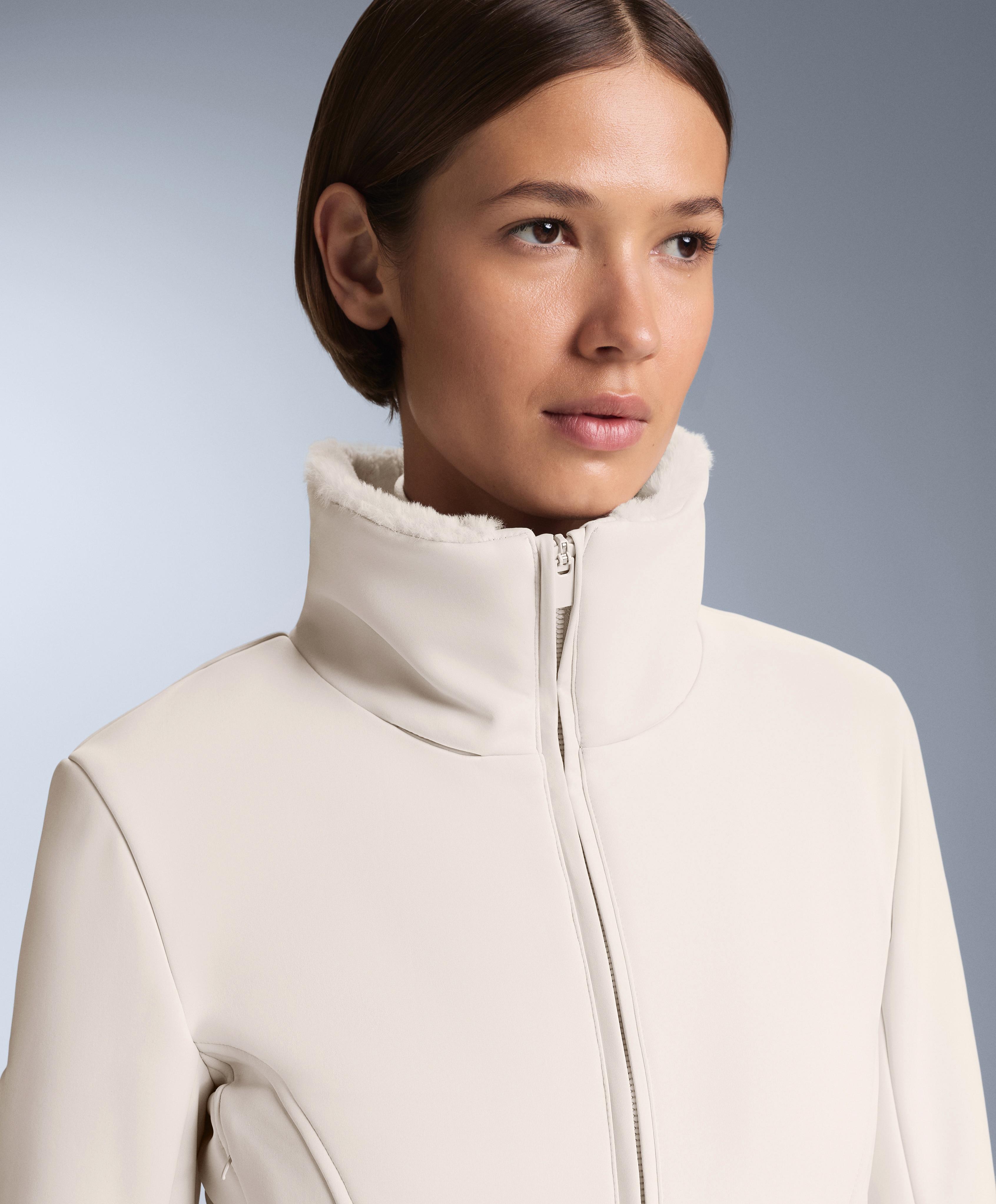 Water-resistant 2-in-1 removable flare stretch SKI jumpsuit — PALE MINK