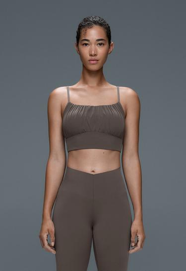 Light Touch ruched tank top — BROWN-KHAKI 1