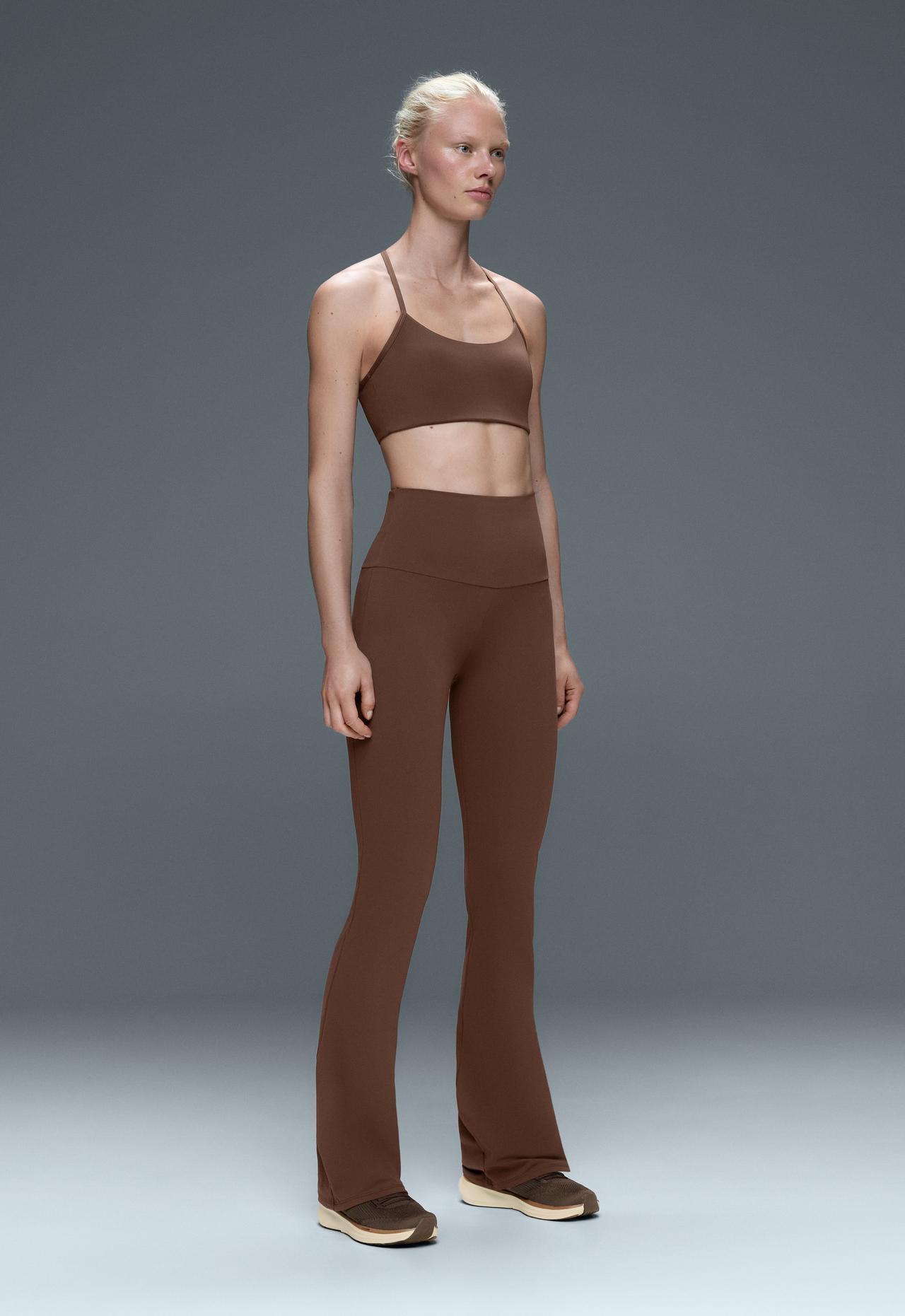 High-rise Comfortlux flare trousers — COCOA