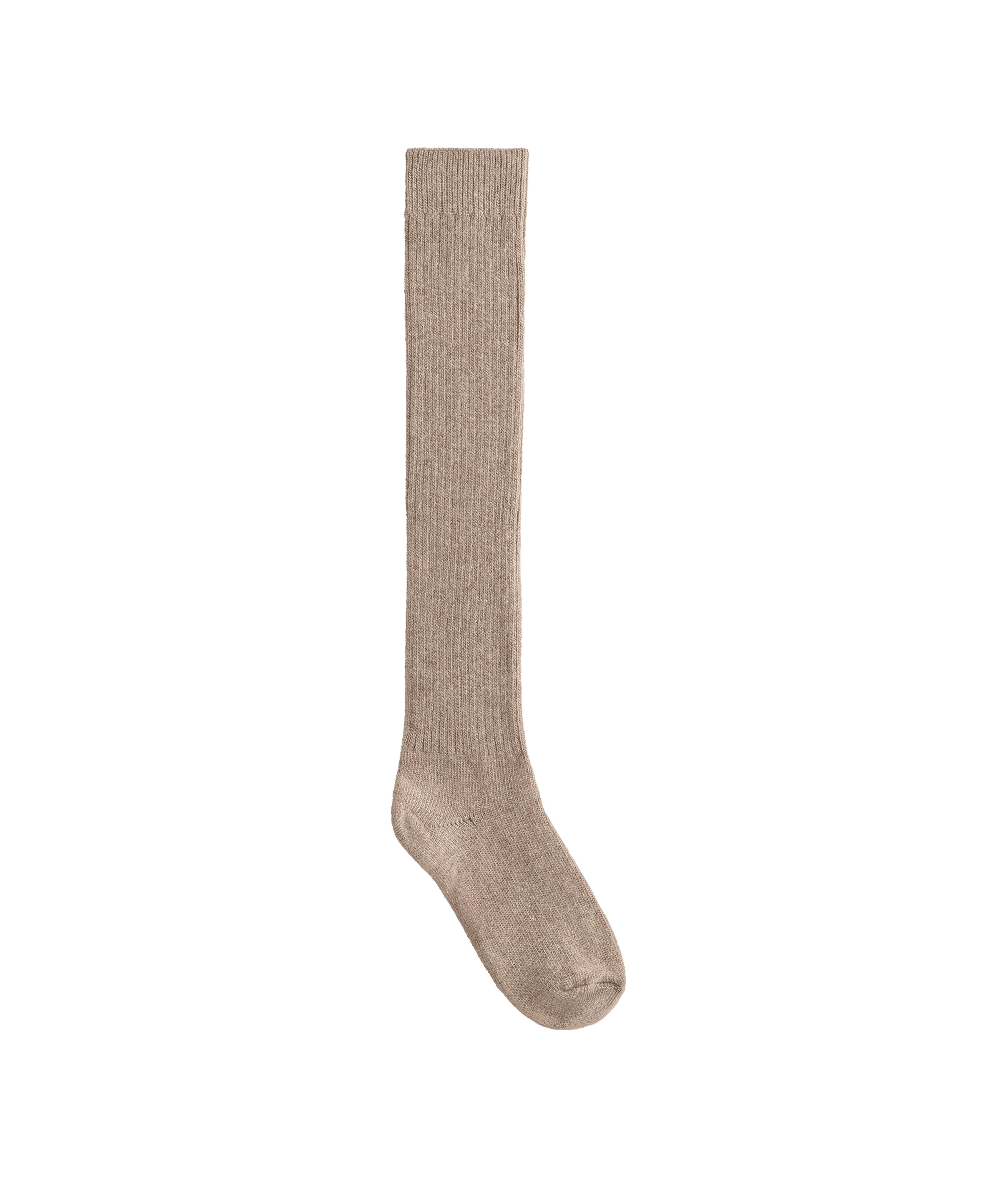 18% cashmere 13% wool long socks — TAN MELANGE