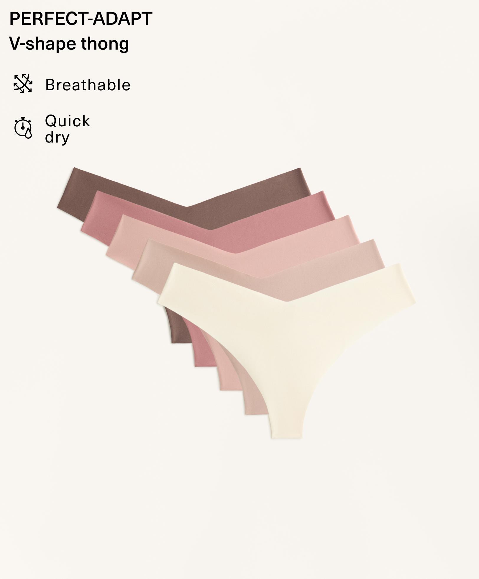 5 tangatrusser i polyamidblanding, usynlige, V-udskæring 5 tangatrusser i polyamidblanding, usynlige, V-udskæring