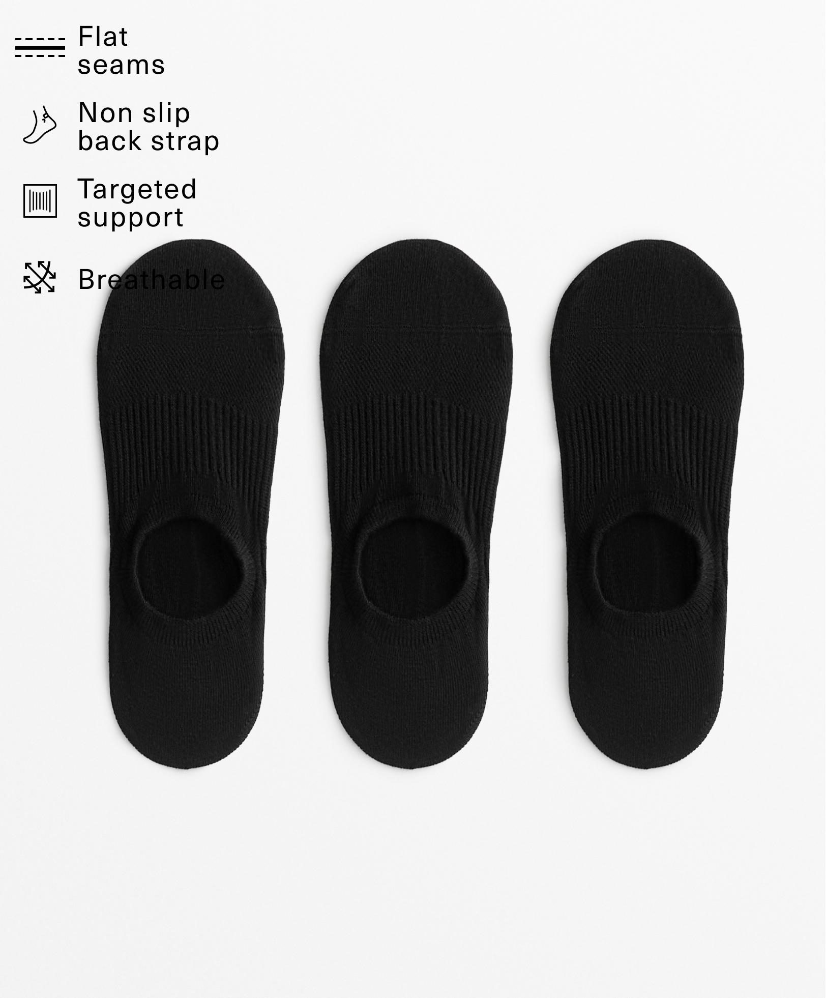 3 pairs of high cut cotton blend invisible sports socks