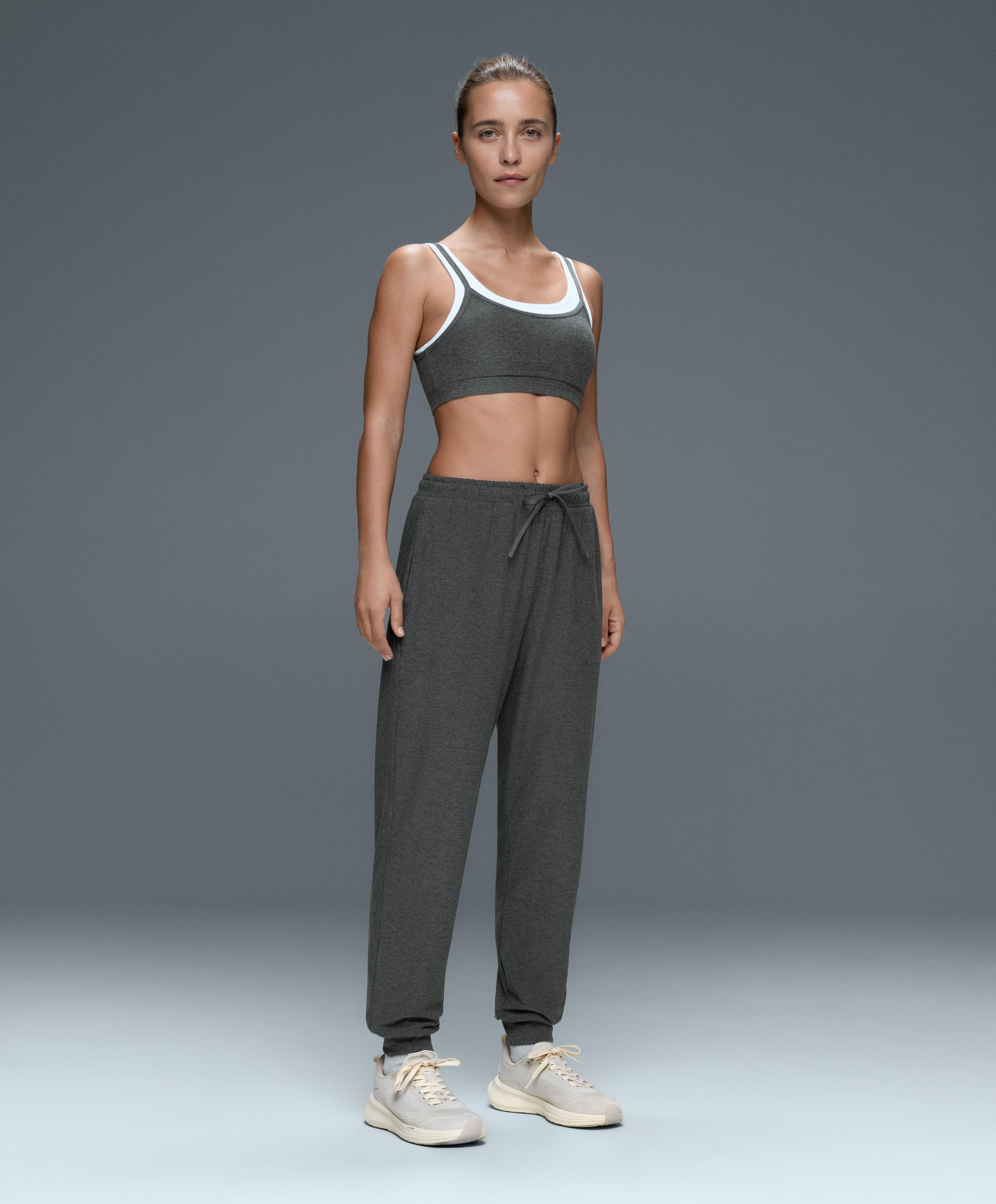 Comfortlux slim fit heathered jogger trousers — DARK GREY MELANGE