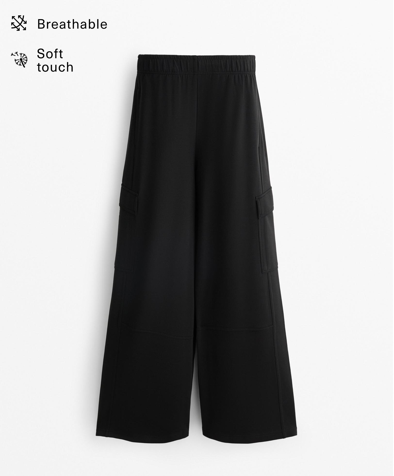 Cargo trousers with soft-touch modal