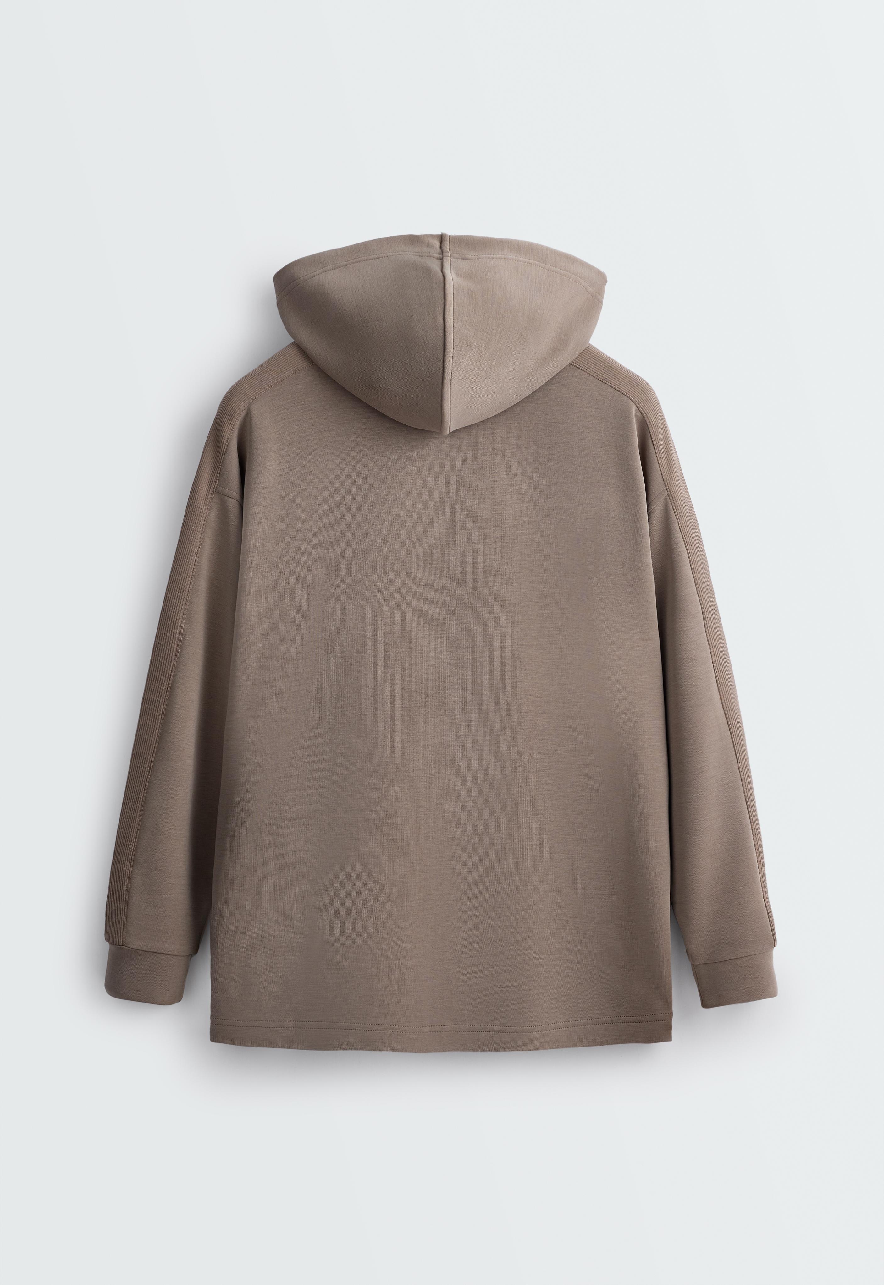 Long jacket with rib details and soft-touch modal — MINK