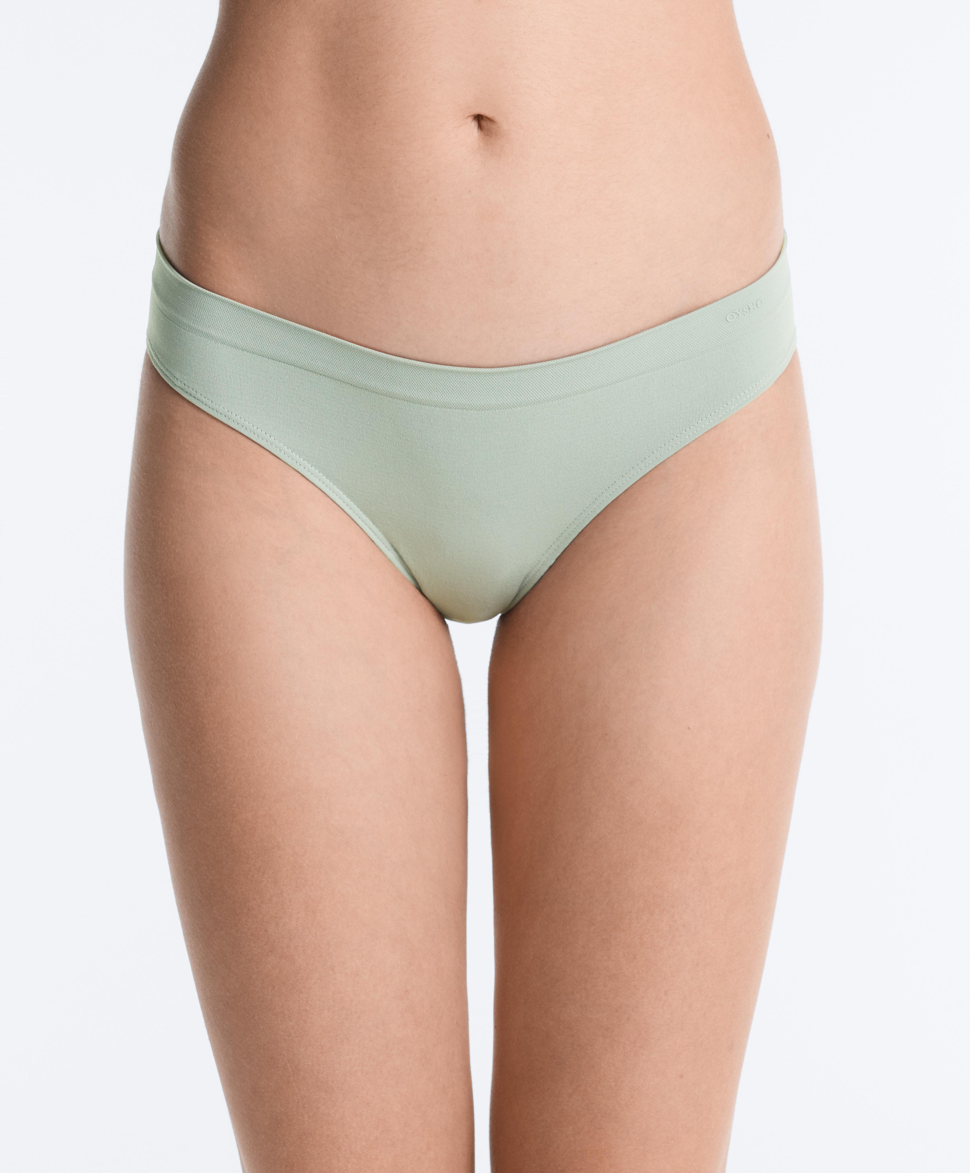 3 seamless soft-touch openwork classic briefs — APPLE GREEN