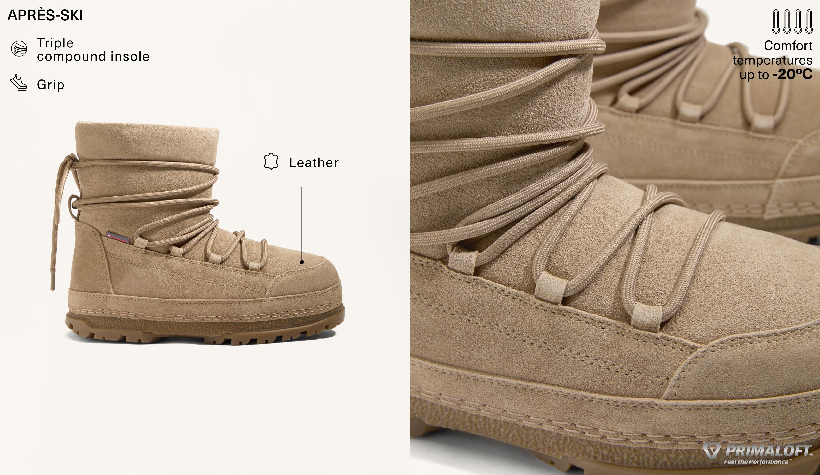 Lace-up technical split leather boots Lace-up technical split leather boots