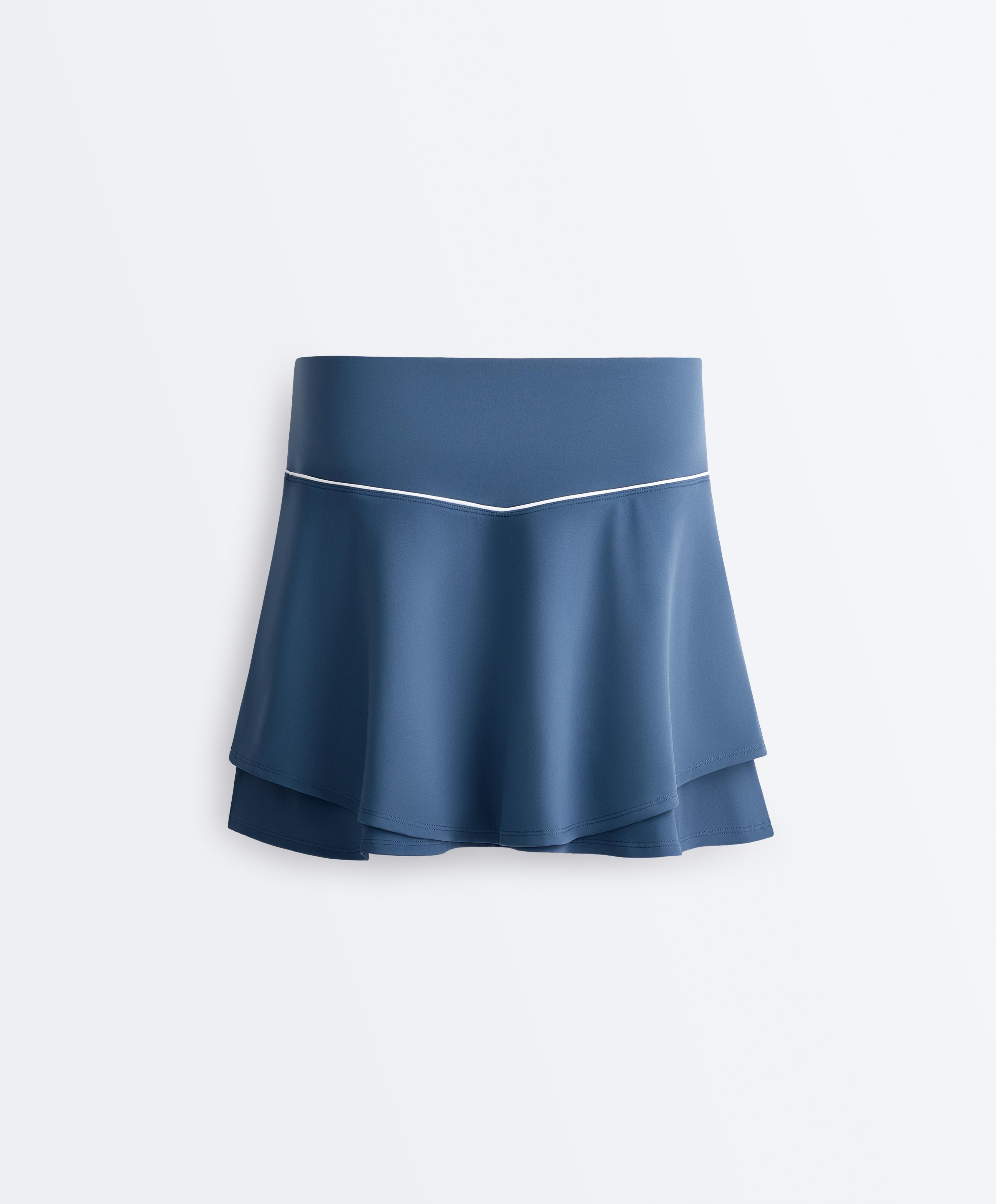 Faldilla curta high rise doble capa