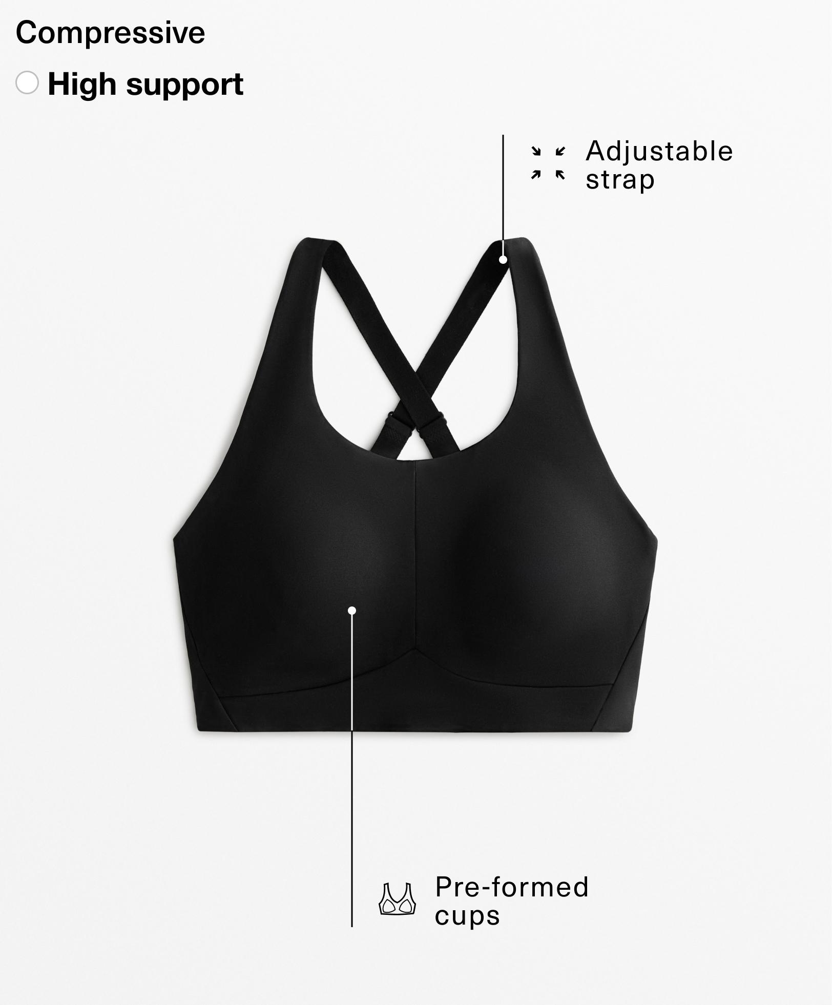 Brassière sport compressive à fort maintien