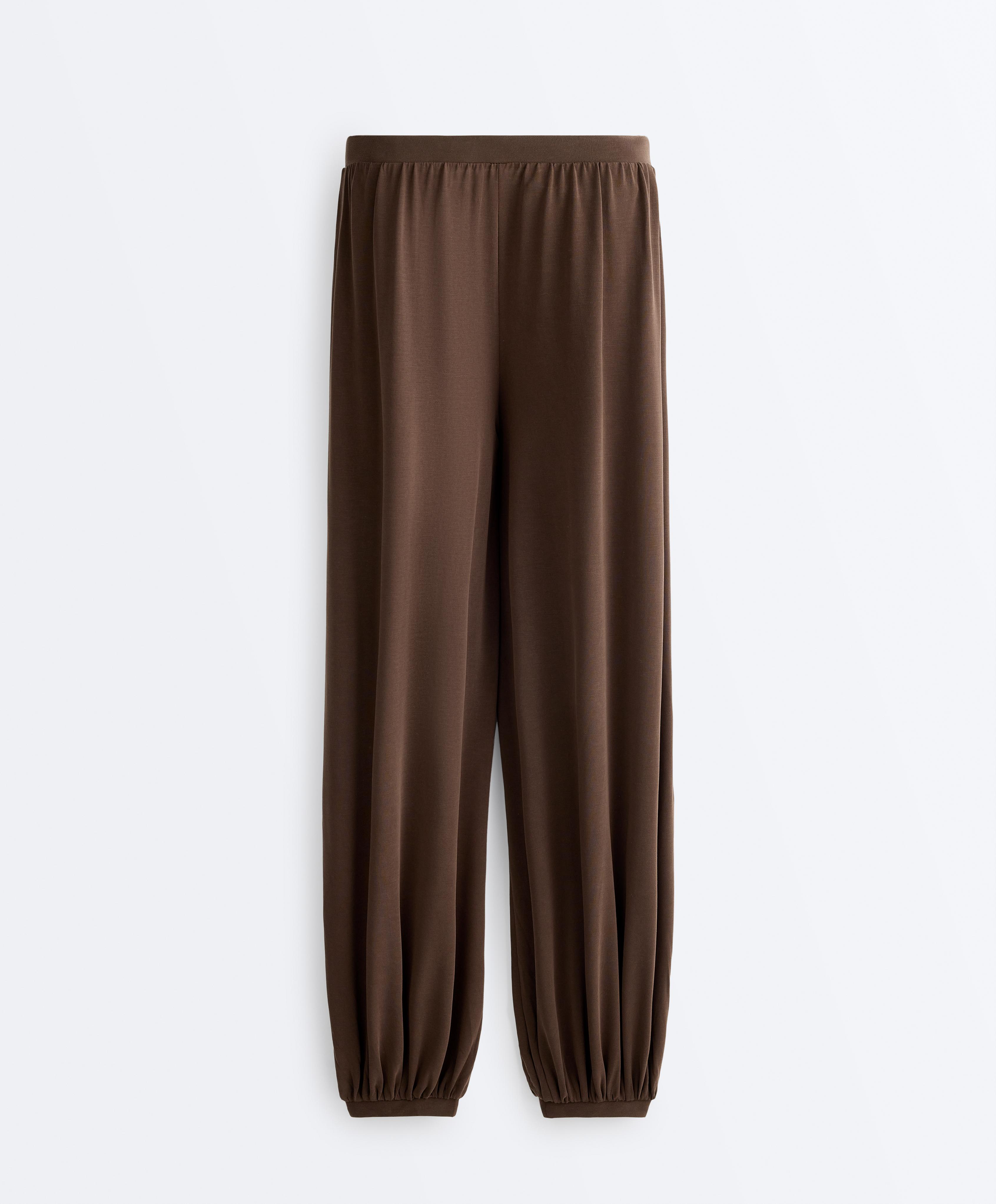 Modal-blend soft-touch joggers — DARK BROWN