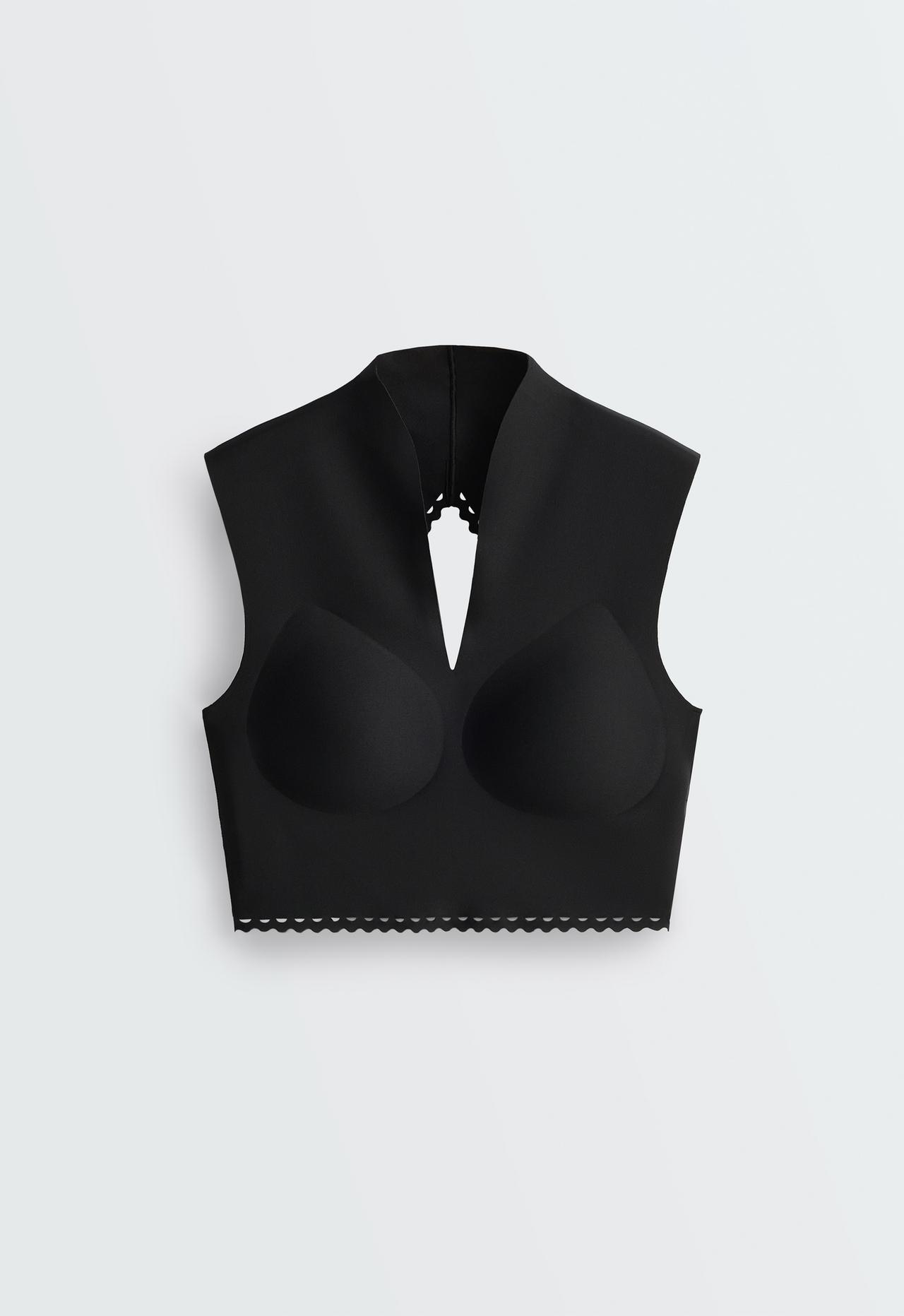 Perfect-adapt strap waves tank top — BLACK