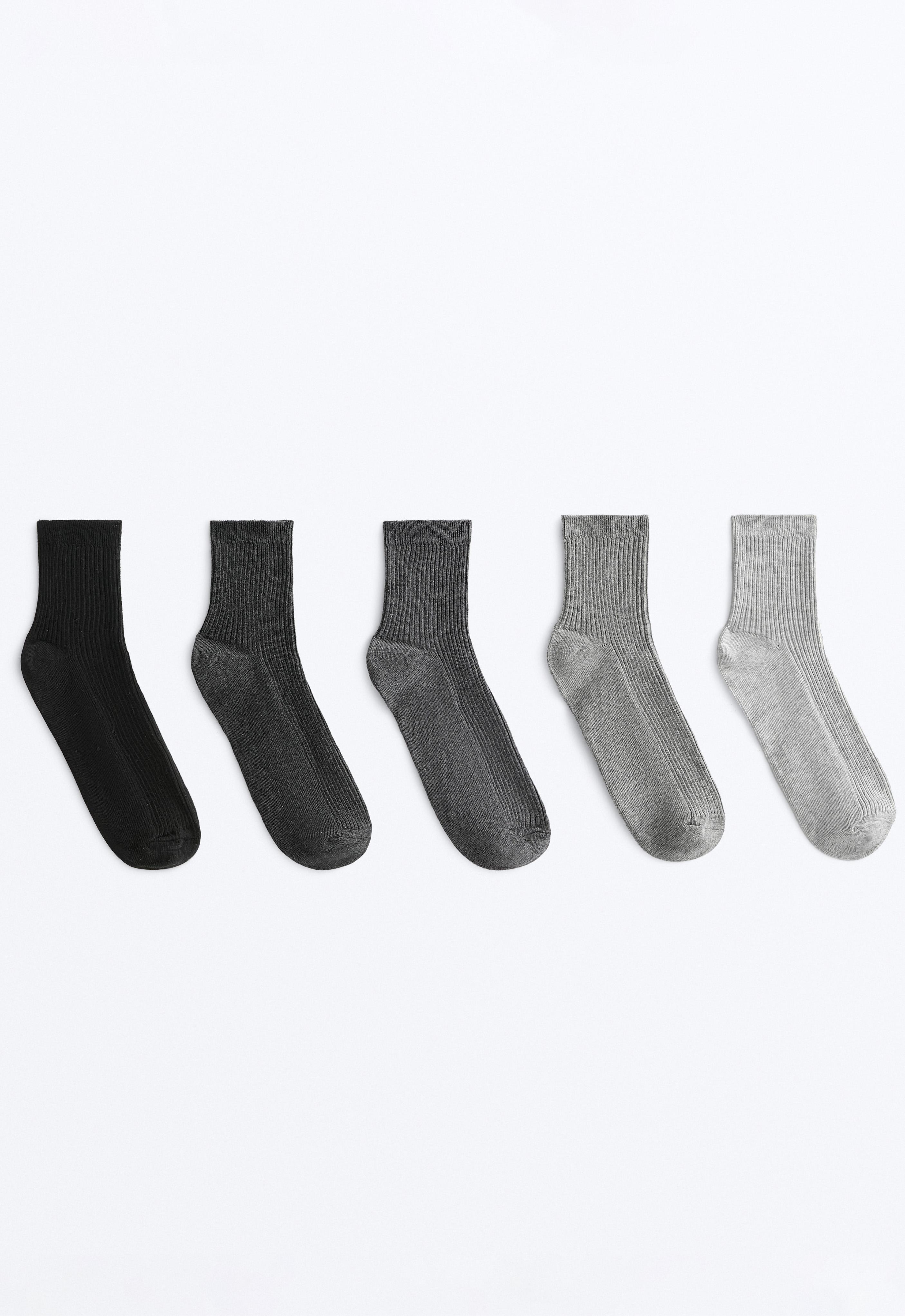 5 pairs of quarter socks with cotton — DARK GREY