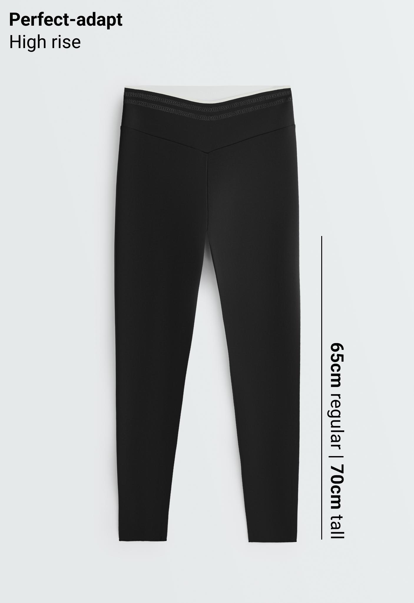 Perfect-adapt high-rise V-cut ankle-length leggings with piping