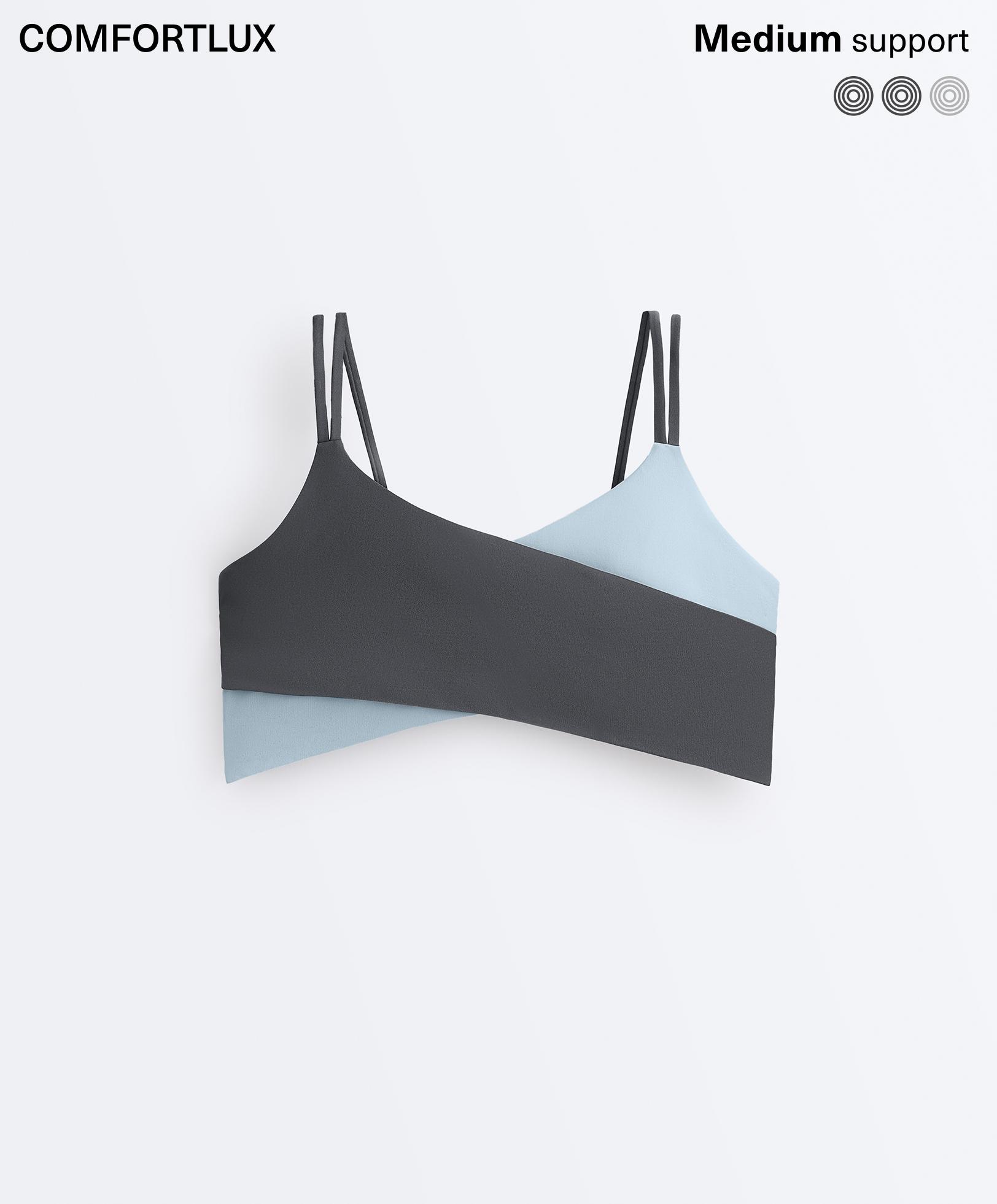 Medium-support Comfortlux sports bra — ASPHALT
