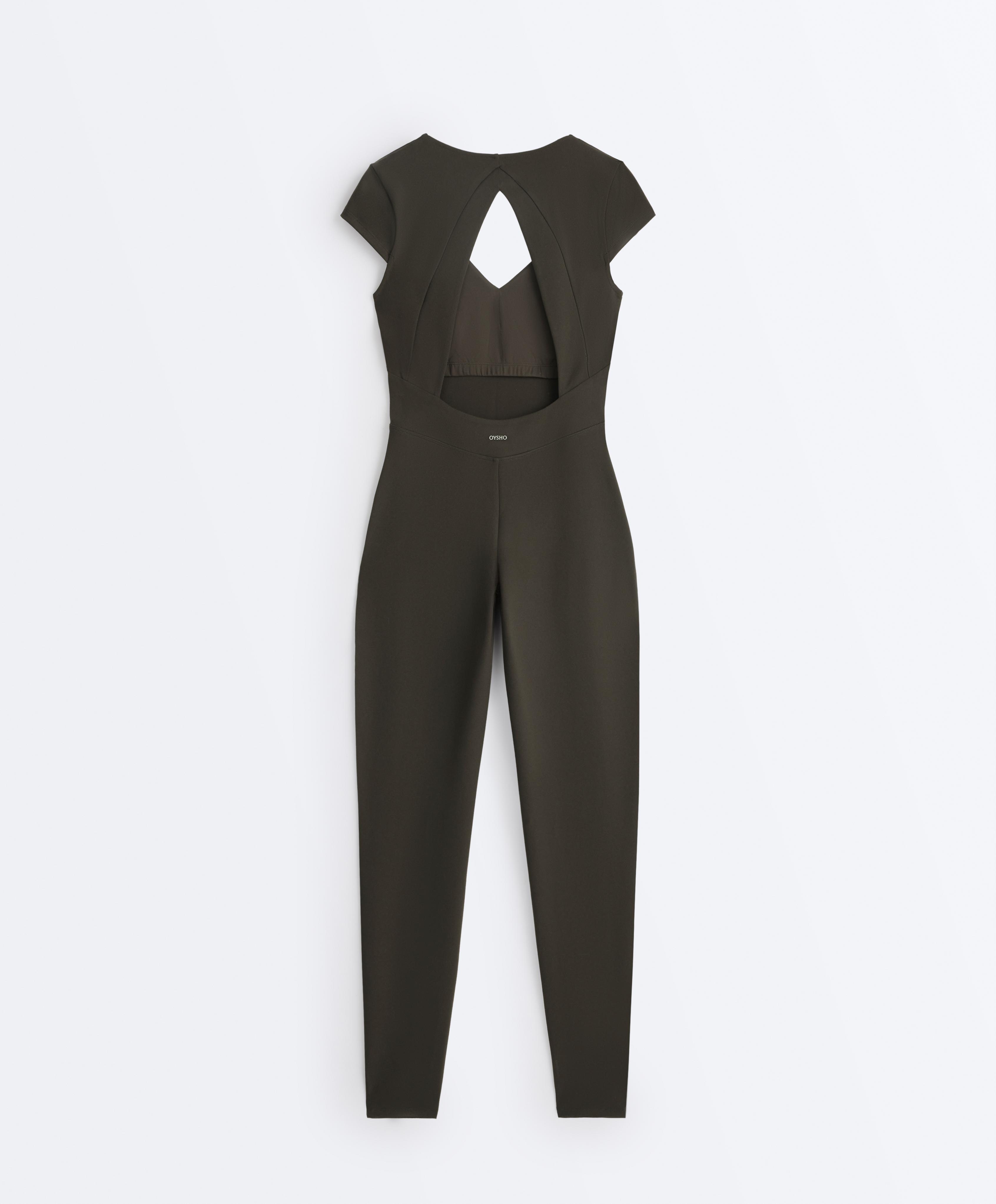 Evermove short-sleeve long jumpsuit — BROWN