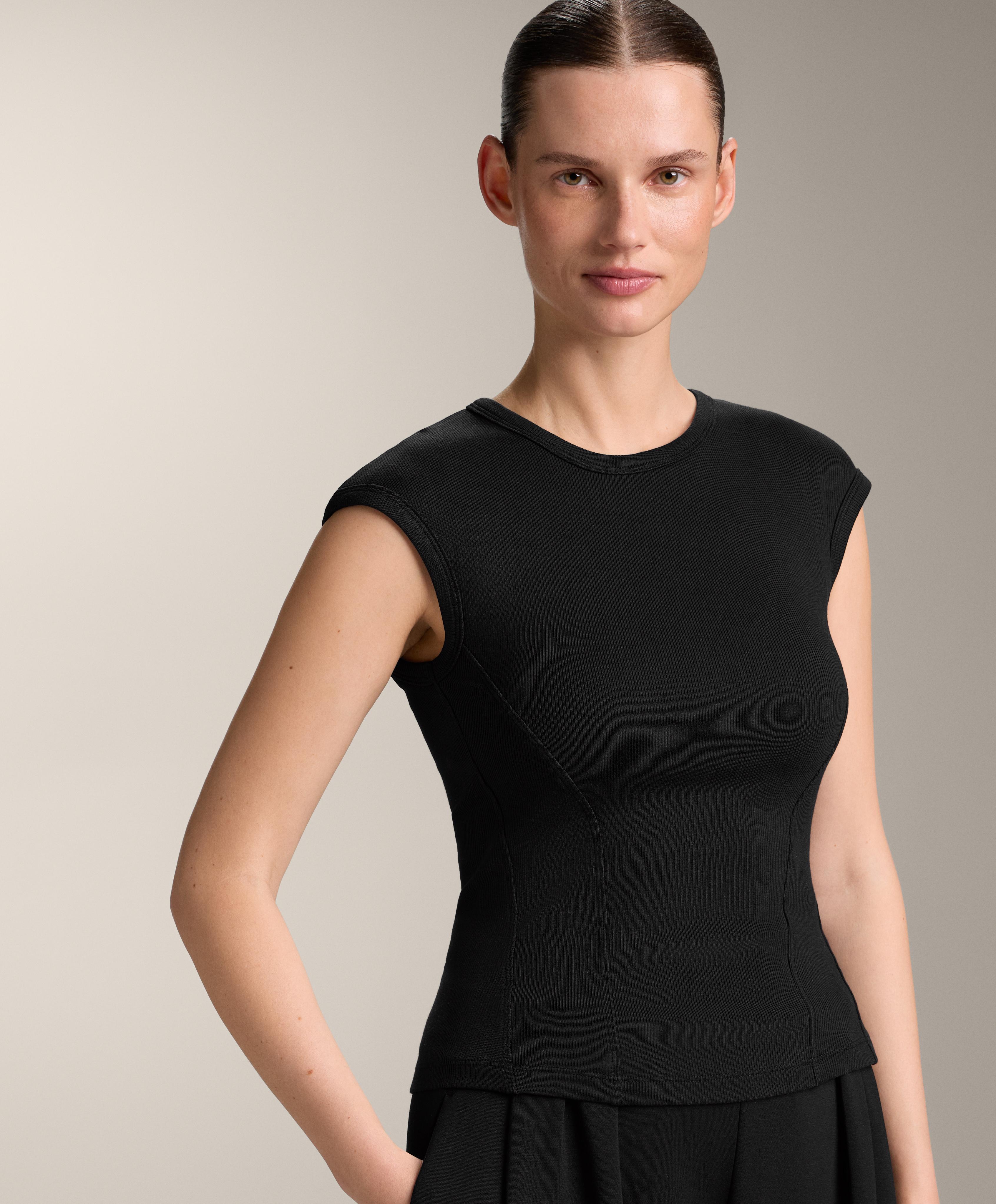 เสื้อยืดแขนสั้นผ้า rib ผสมผ้าฝ้ายและ modal เสื้อยืดแขนสั้นผ้า rib ผสมผ้าฝ้ายและ modal