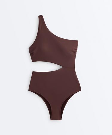Asymmetric strap trikini — CHOCOLATE 8
