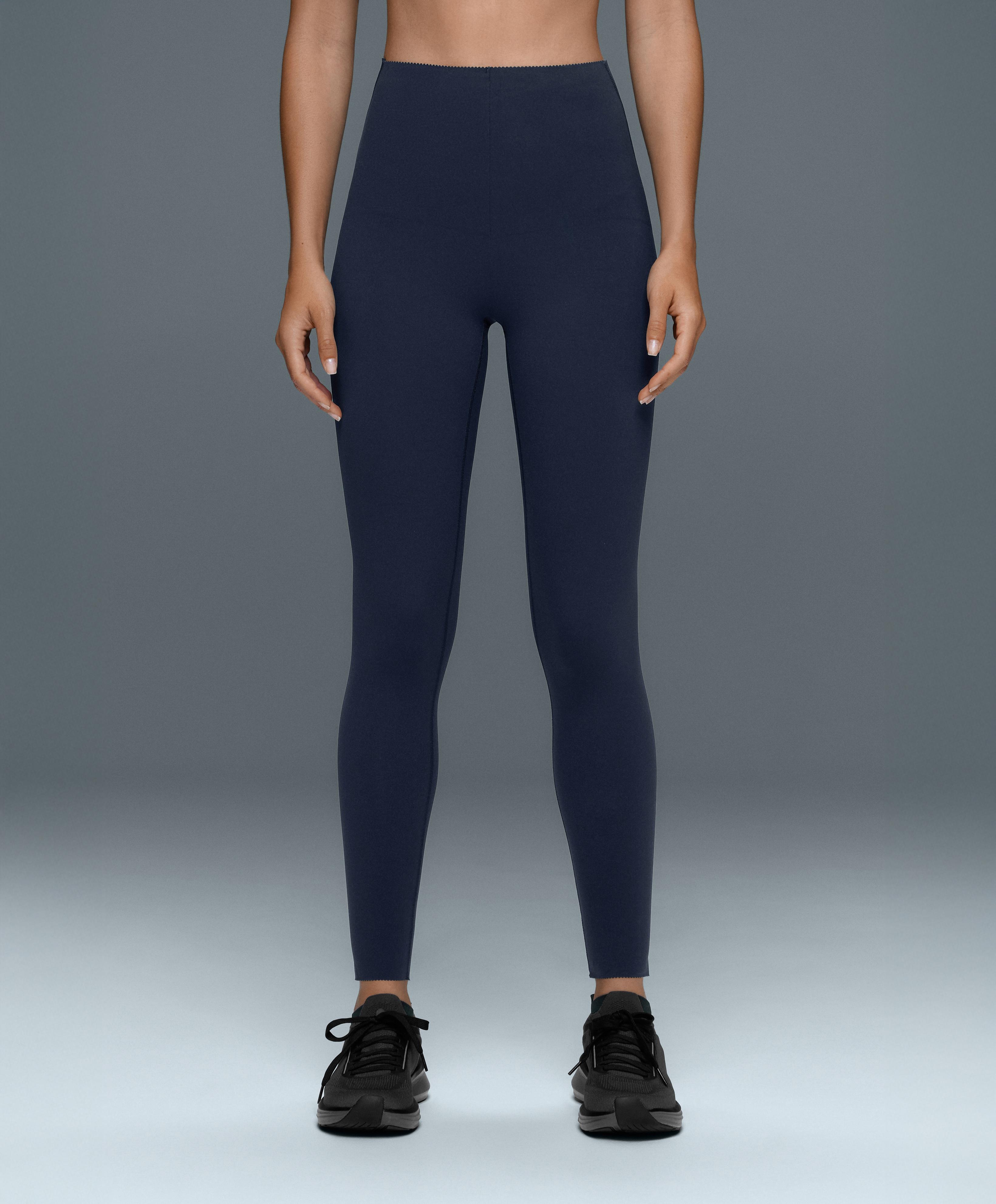 Compressive high-rise core-control ankle-length leggings — NAVY BLUE