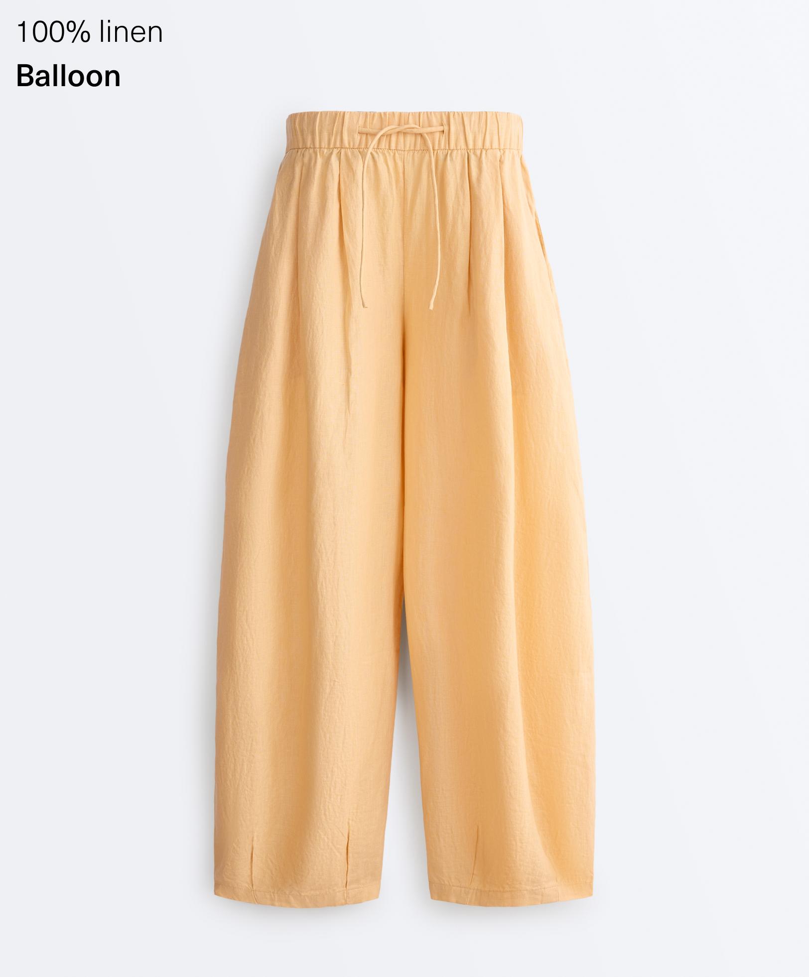 100% linen balloon trousers