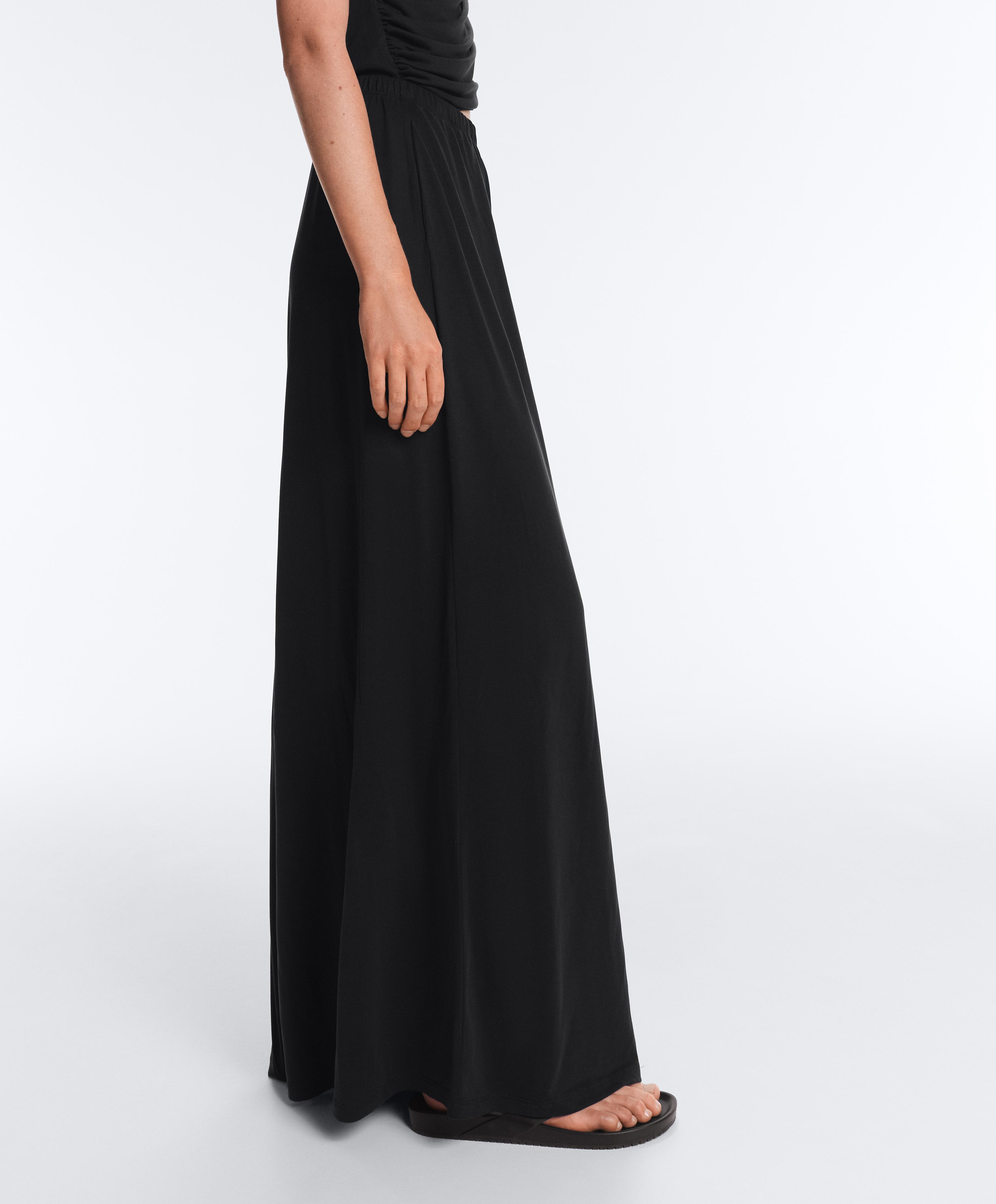 Crossover modal blend jumpsuit — BLACK