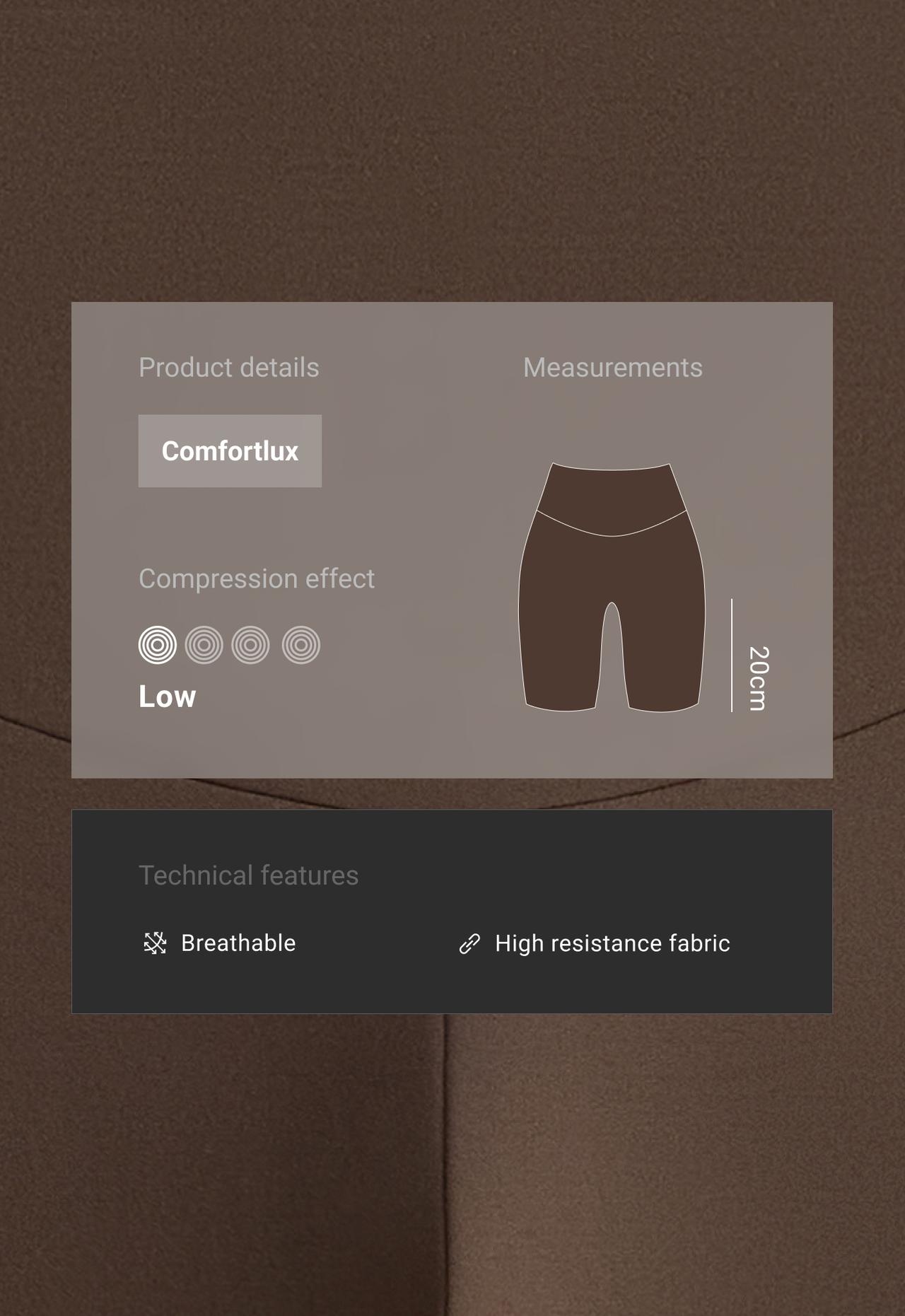 Leggings biker high rise comfortlux 20 cm — DARK BROWN