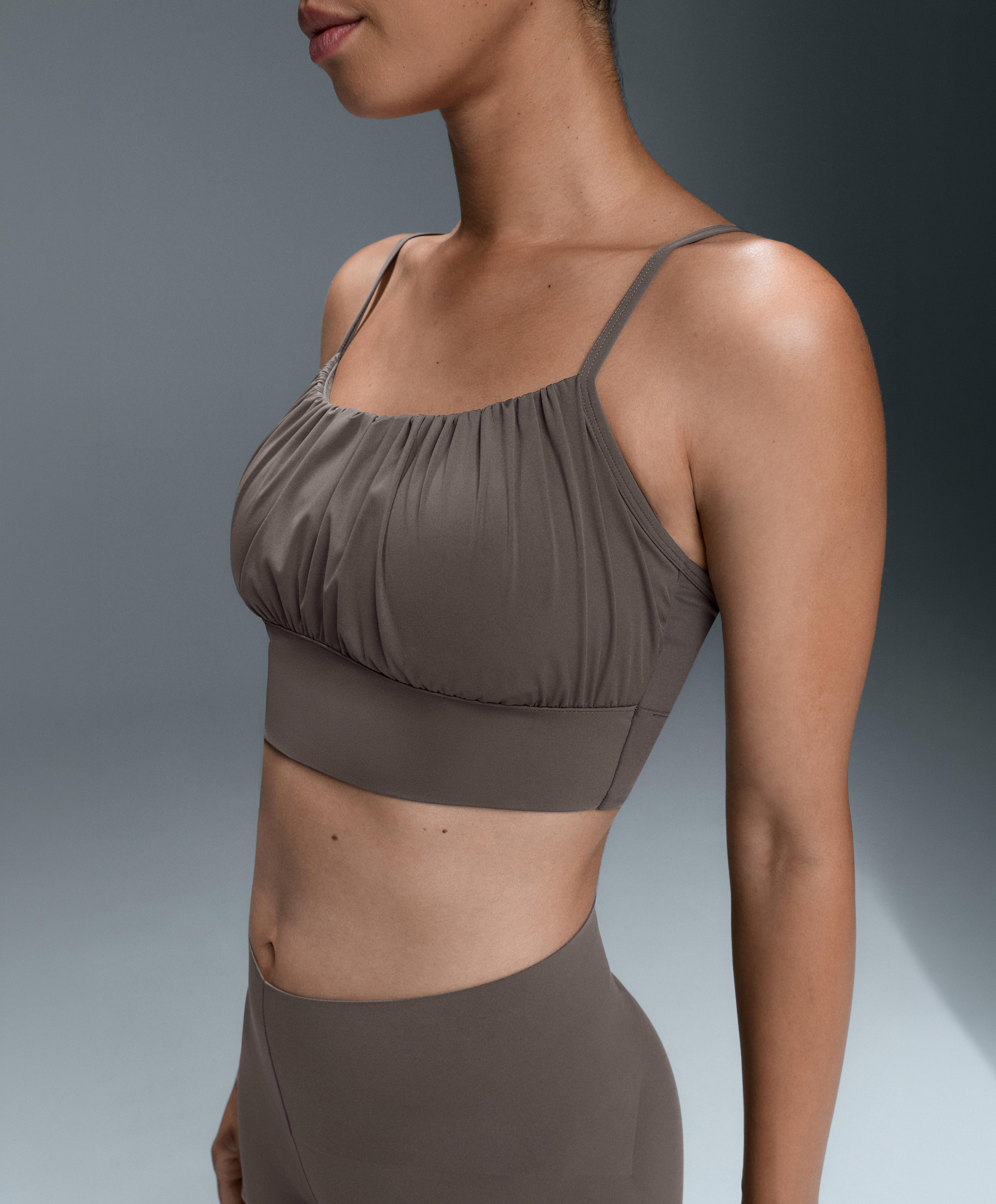 Ruched Light Touch tank top — BROWN-KHAKI