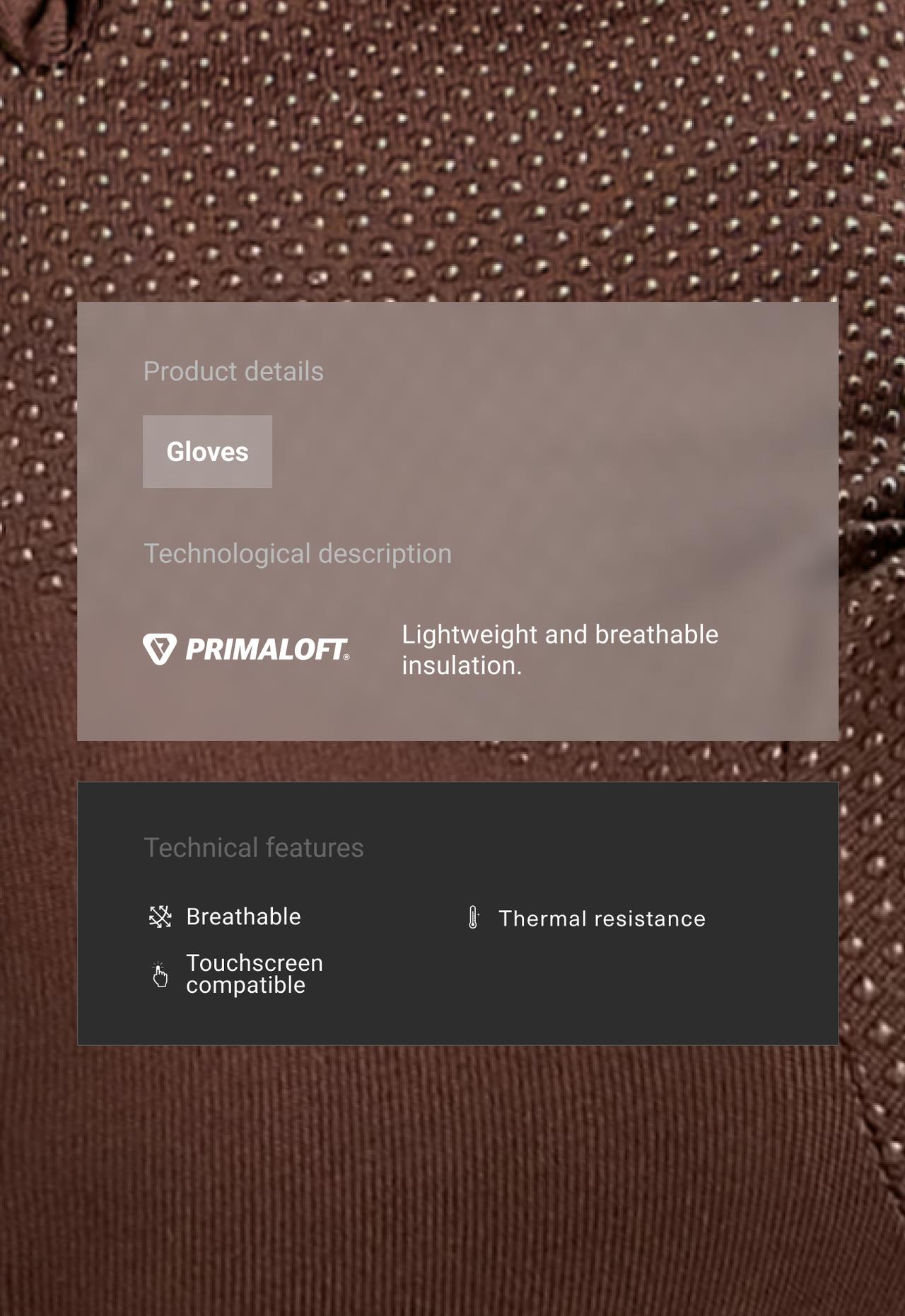Primaloft® padded gloves — CHOCOLATE      