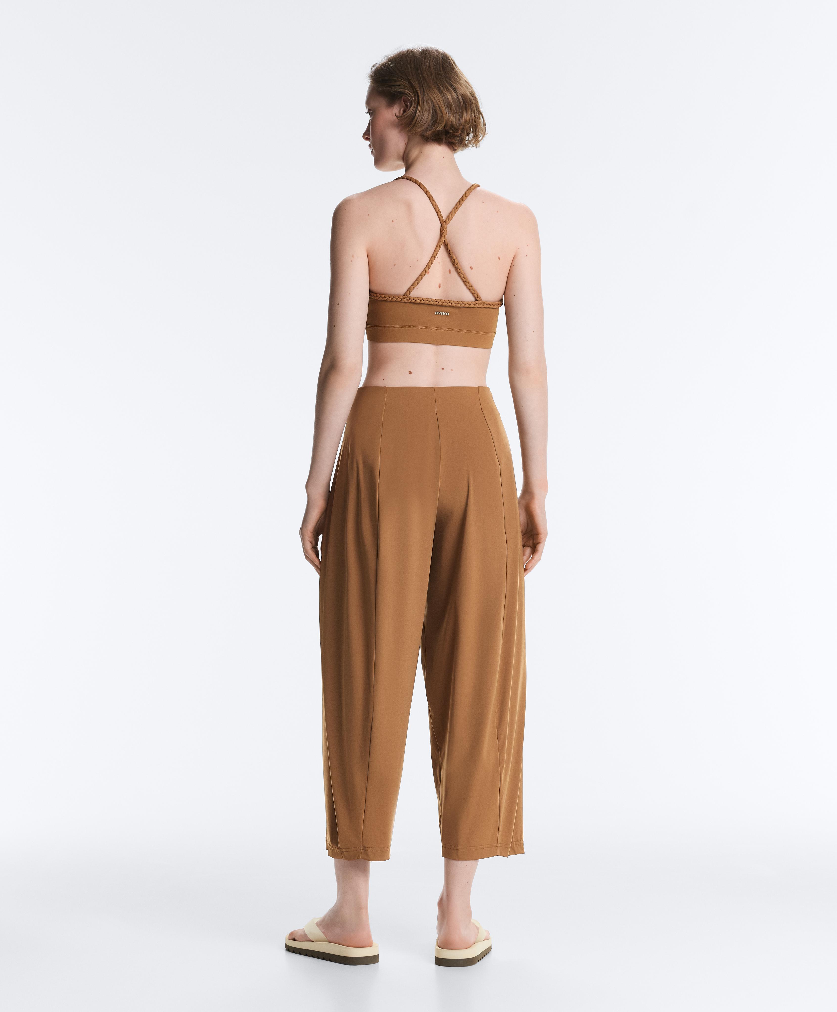 Light Touch high-rise long Barrel trousers — TOFFEE