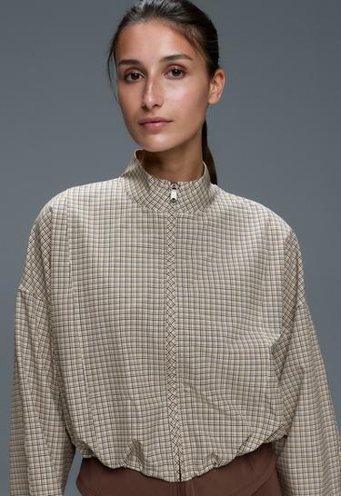 Check print double-layer technical jacket — COCOA 4