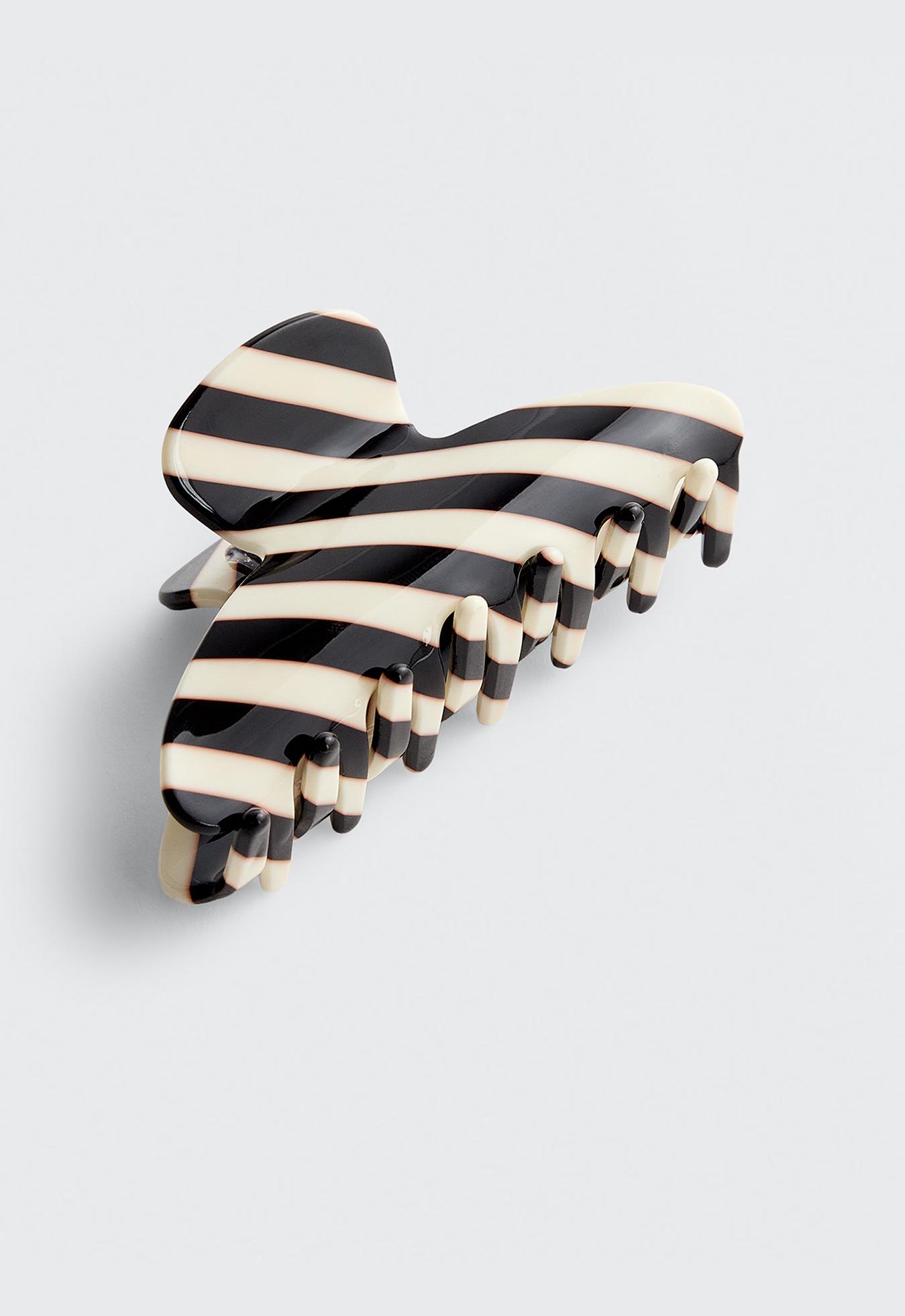 Large striped hair claw — PALE CANDY