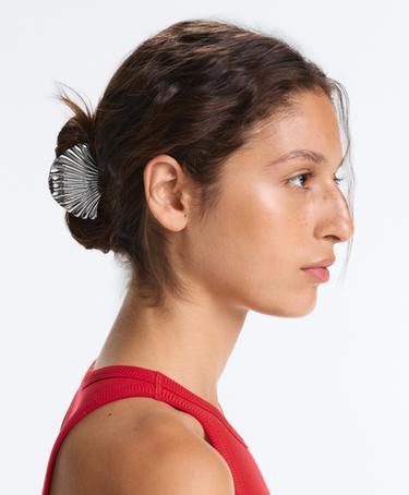 Shell metallic hair clip — SILVER 2