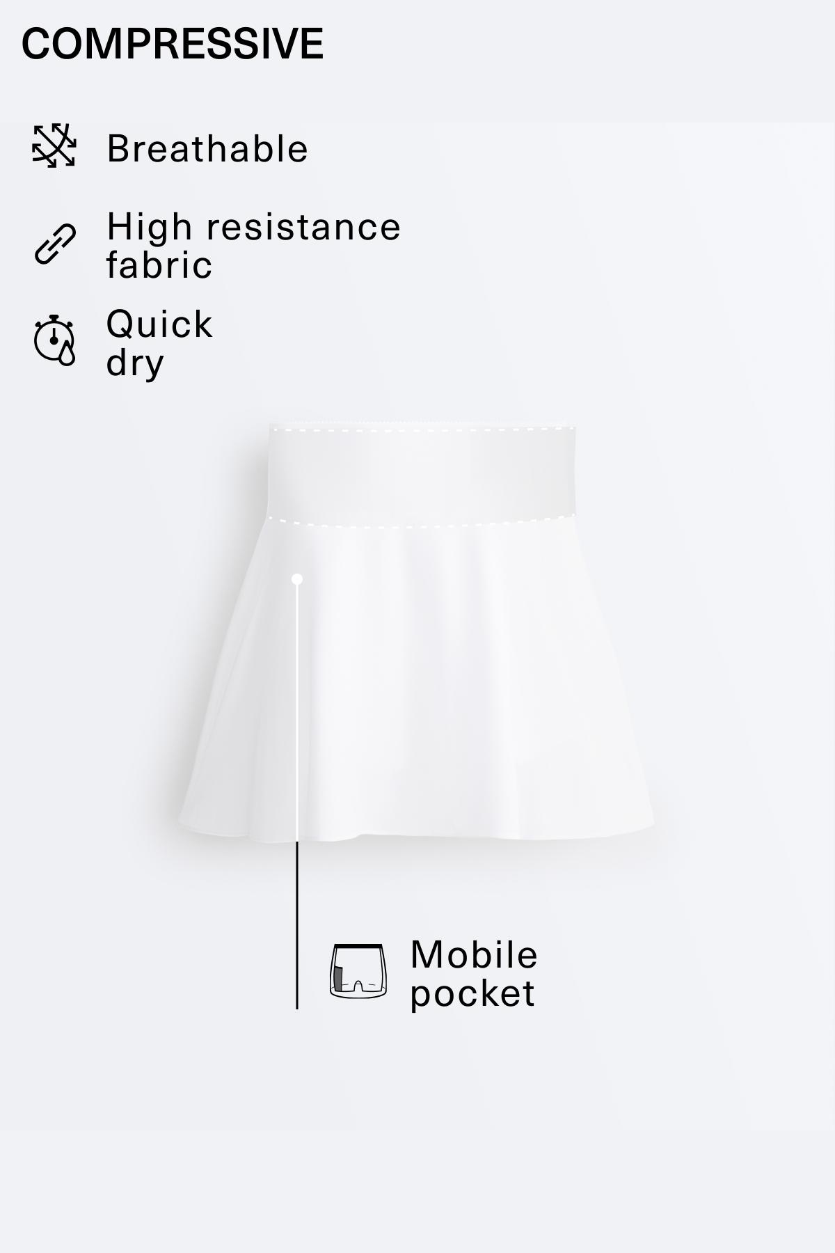 High rise Compressive skirt — WHITE