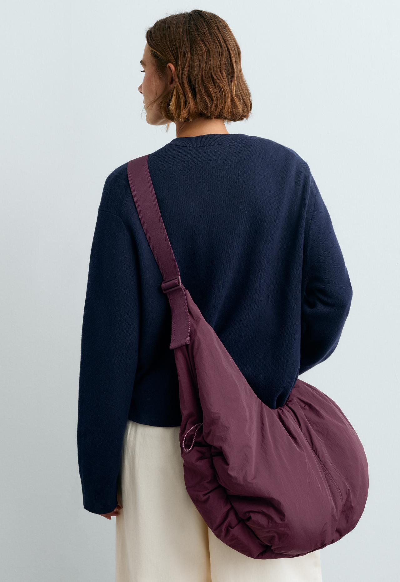 Gathered shopper bag — BURGUNDY