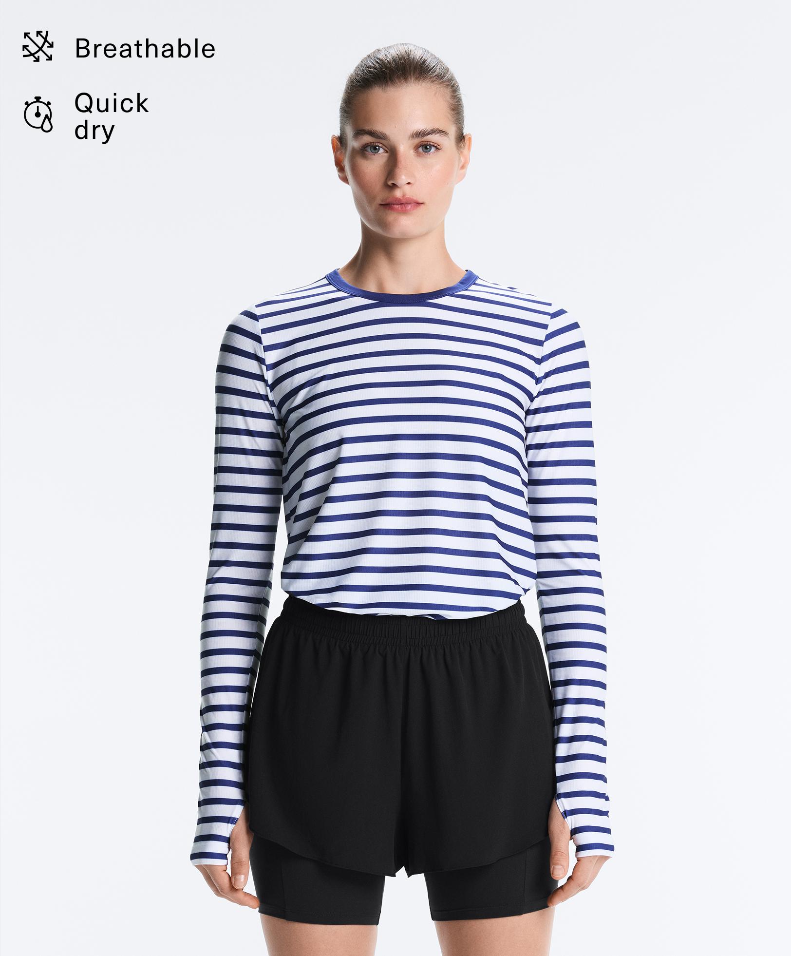 Langärmeliges Funktionsshirt mit Streifen Langärmeliges Funktionsshirt mit Streifen