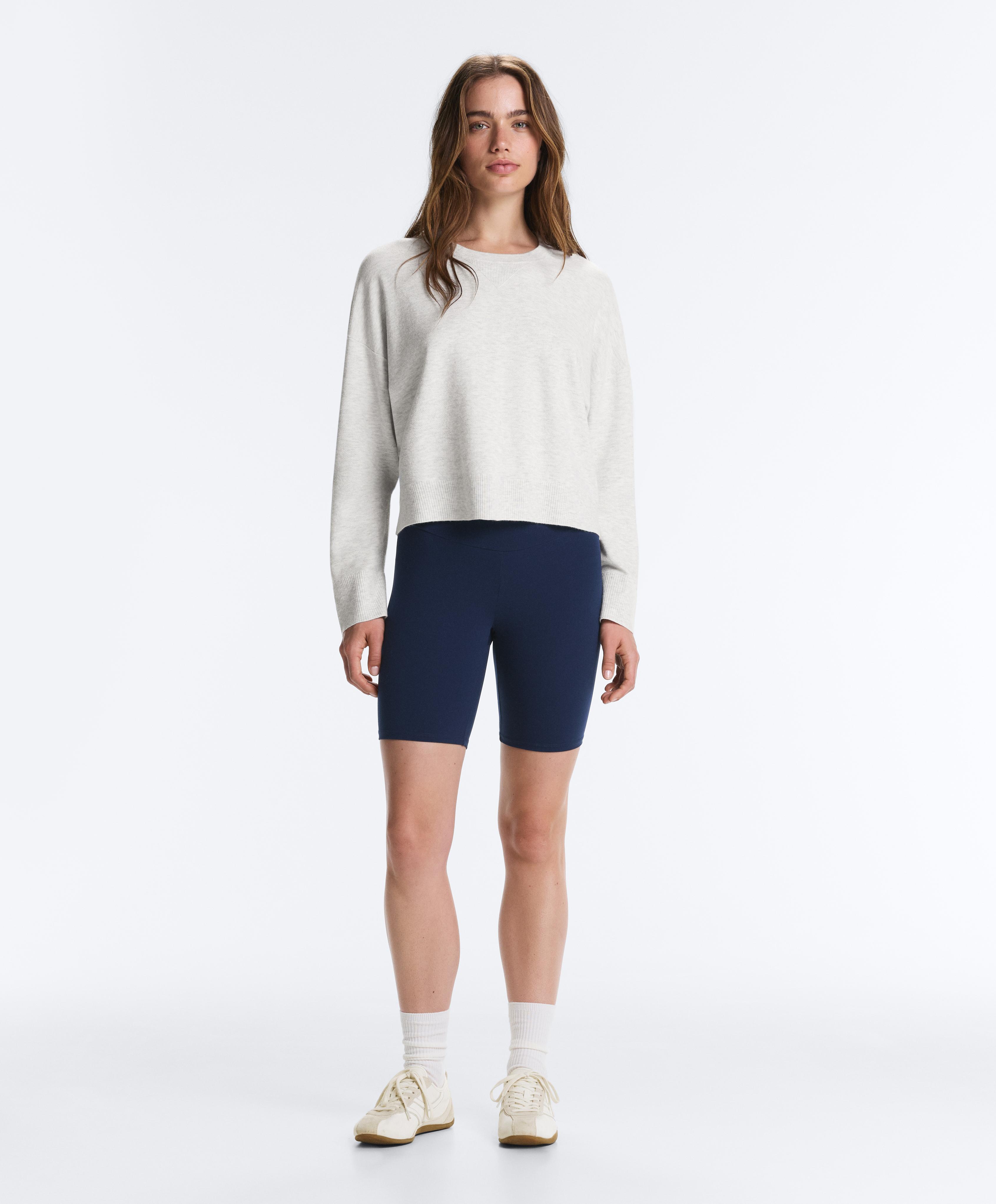 Knit crewneck jumper — PALE GREY MELANGE