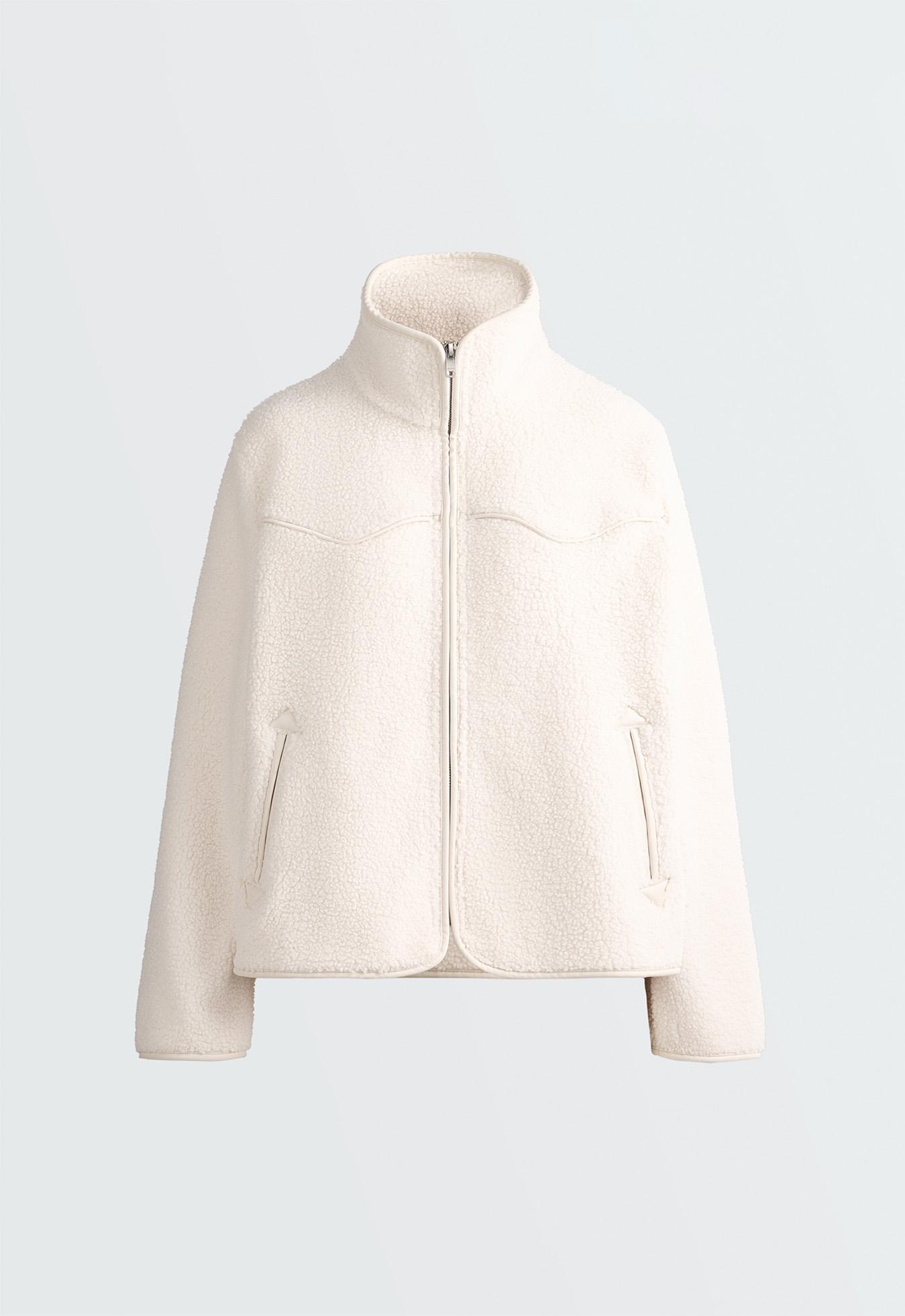 Piping faux-shearling jacket — ECRU