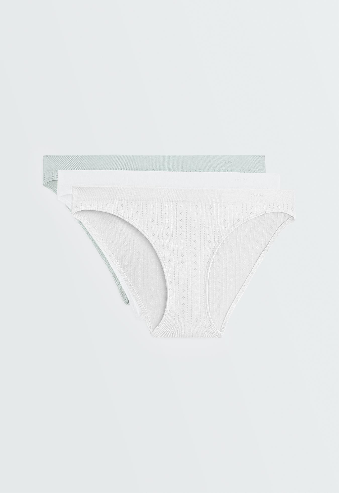 3 seamless soft-touch openwork classic briefs — AQUAMARINE