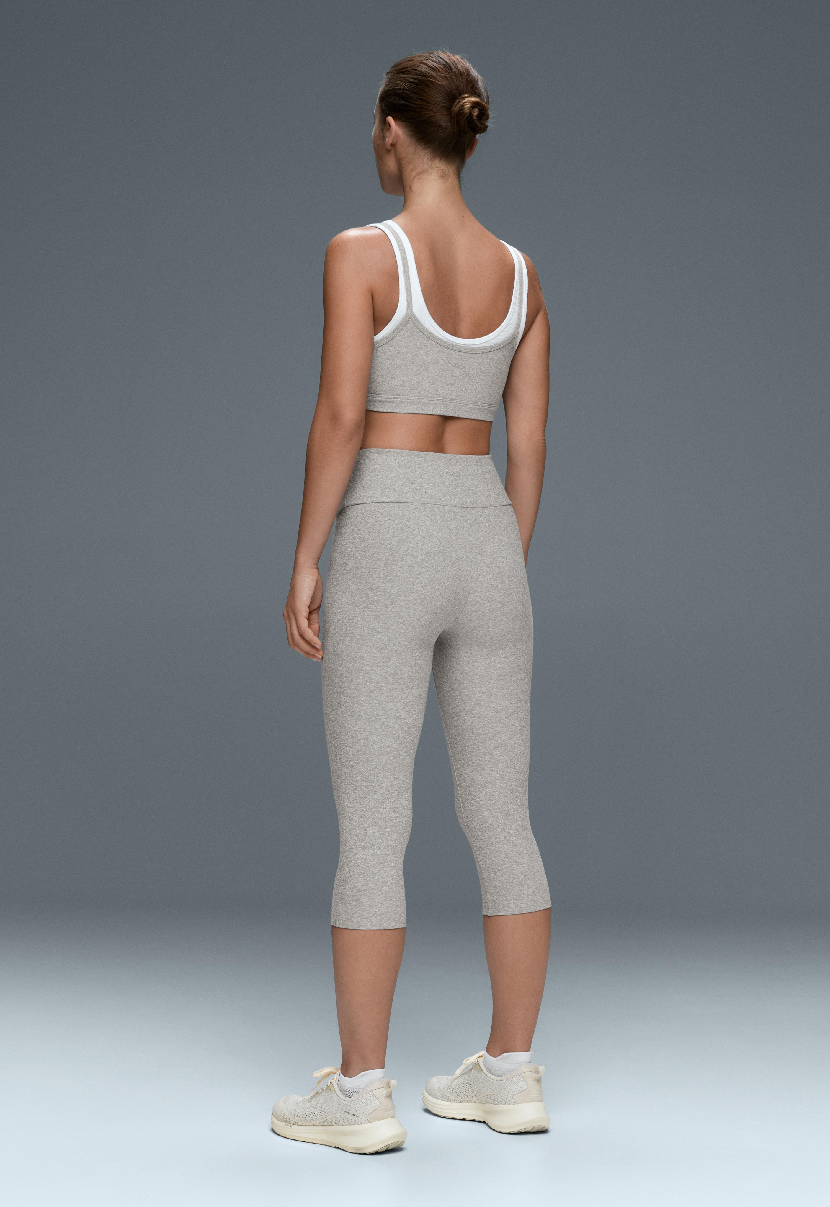 Comfortlux 40cm high-rise marl knee-length leggings — GREY MELANGE