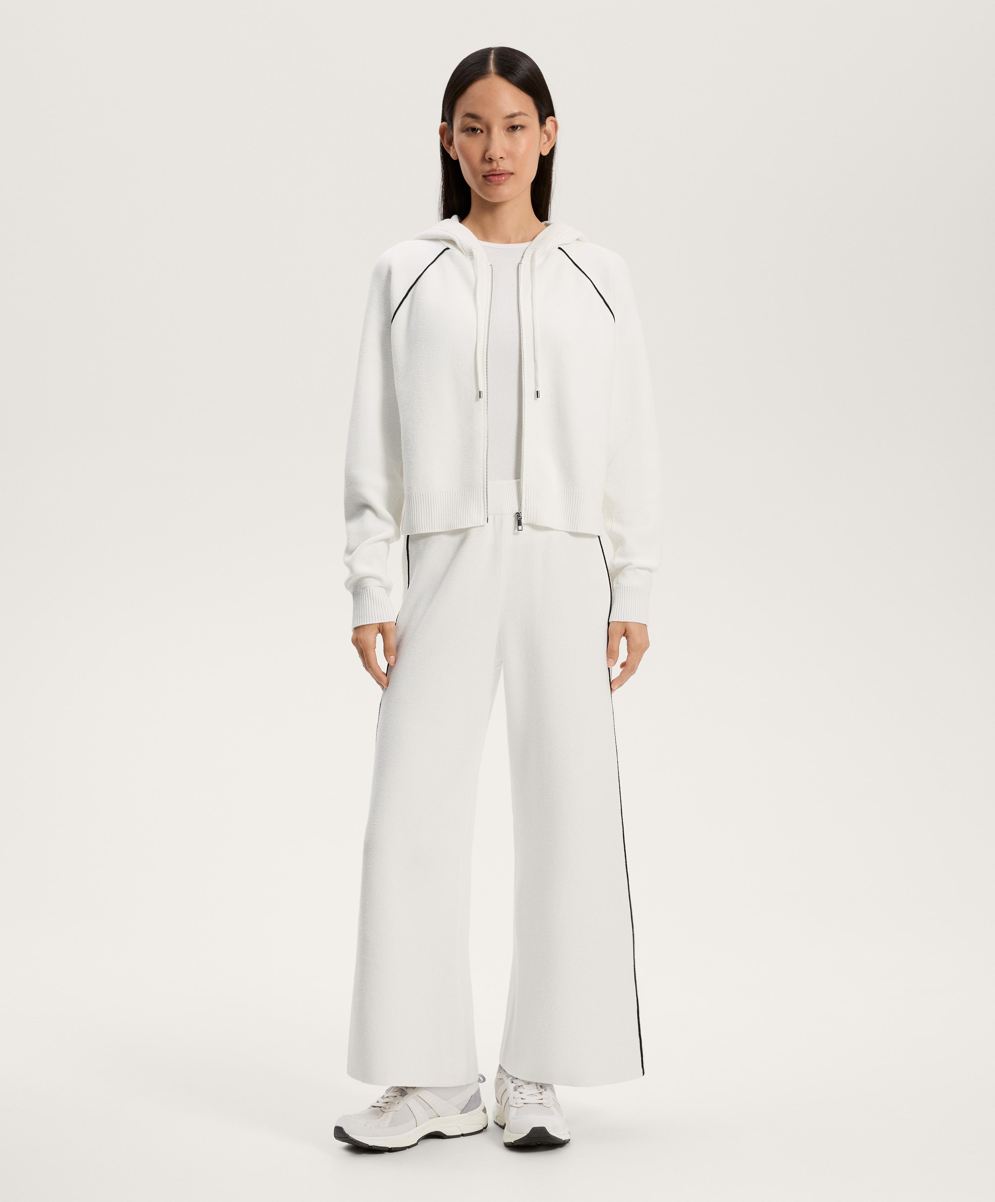 Knit straight-leg trousers with contrast piping - Sale Knit straight-leg trousers with contrast piping - Sale