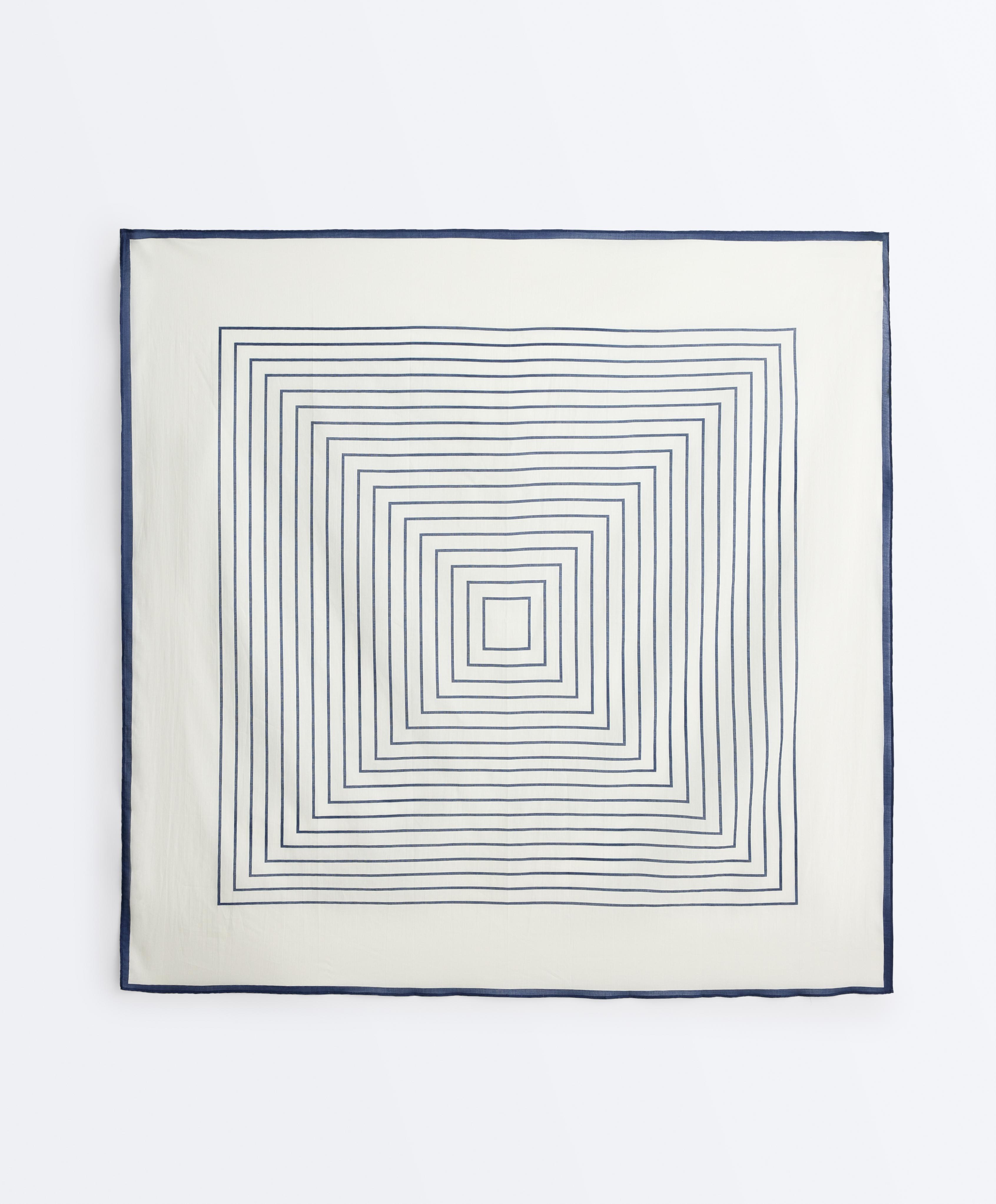 100% cotton stripe scarf — NAVY BLUE